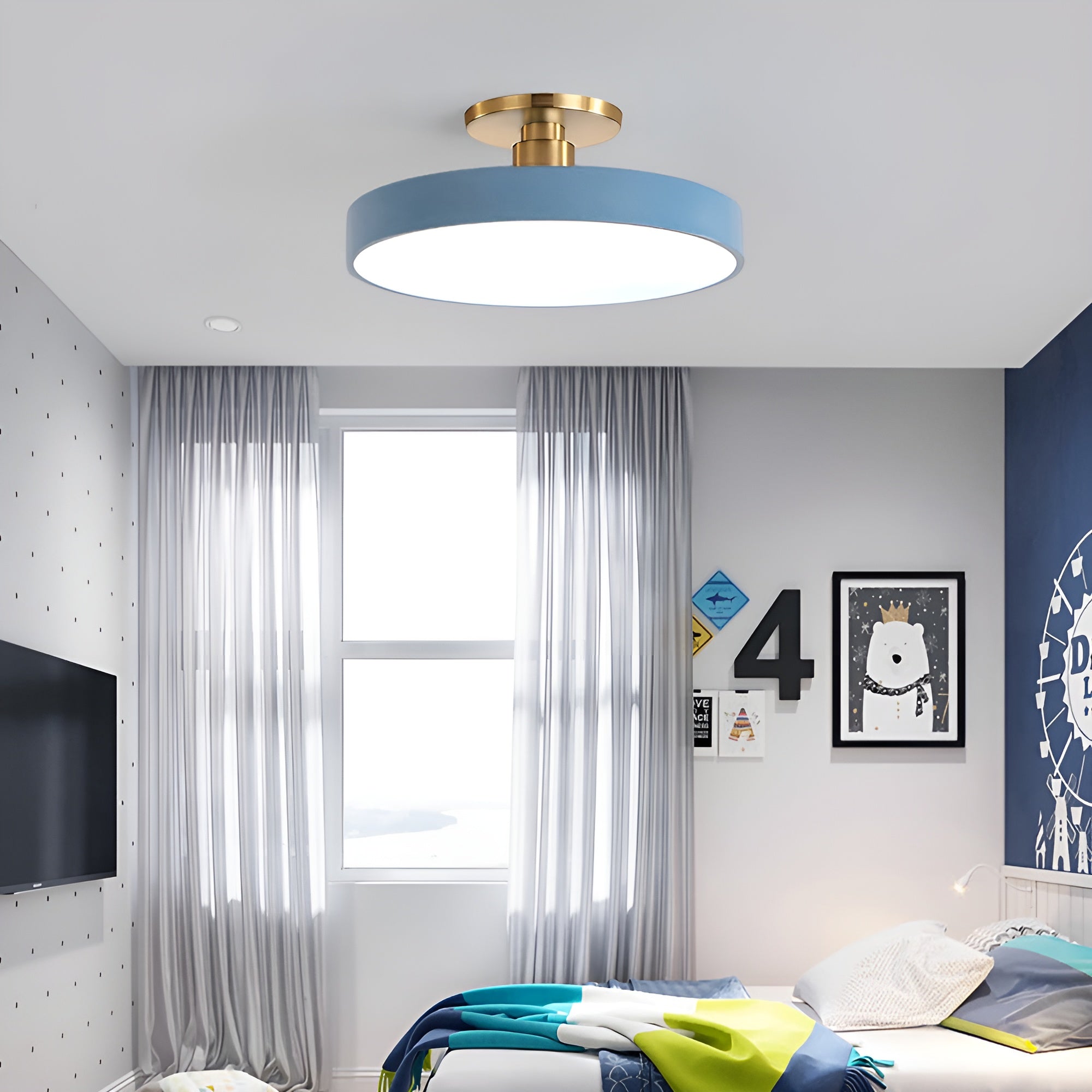 LumoCirque – Circular LED Semi Flush Mount Ceiling Light, Minimalist Fixture