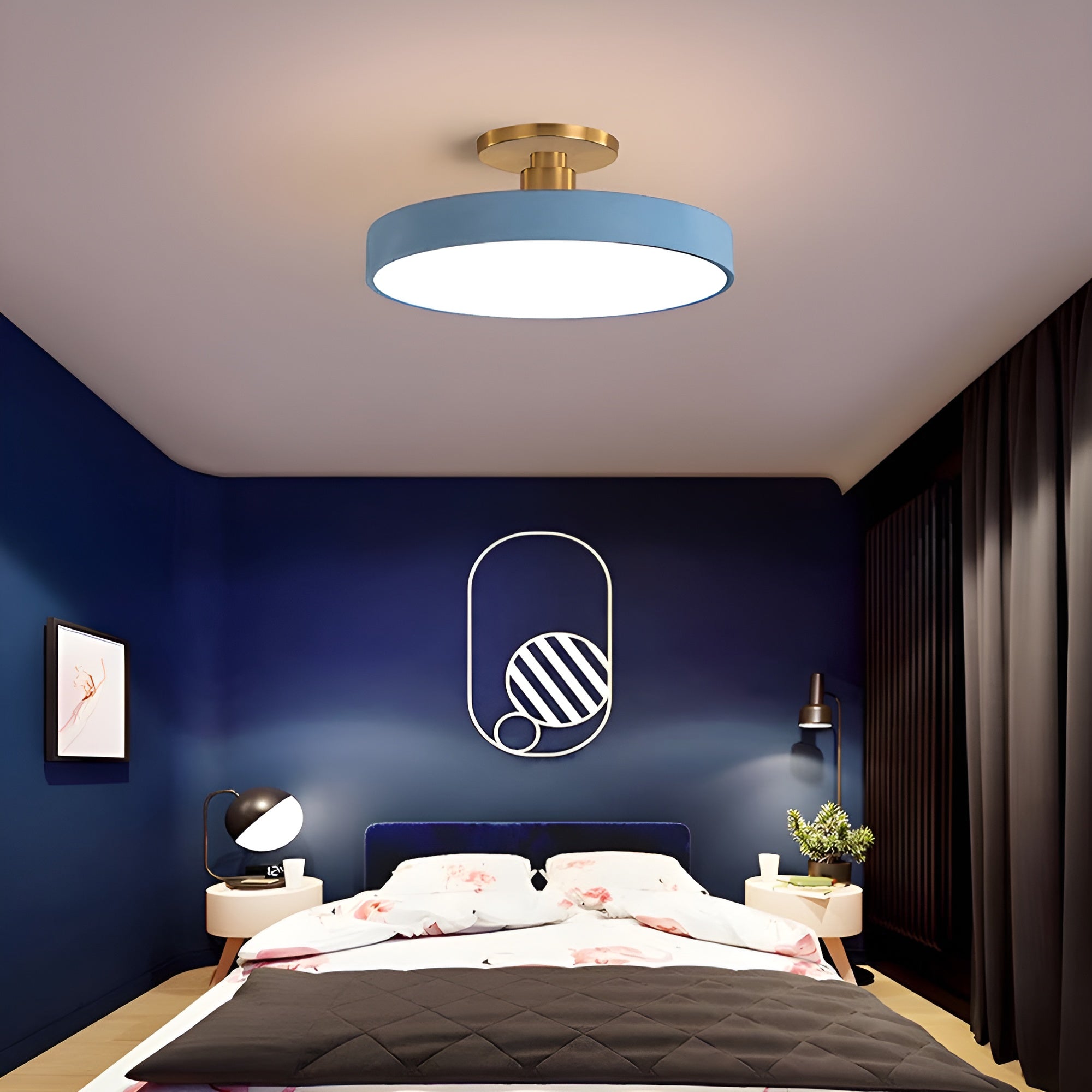 LumoCirque – Circular LED Semi Flush Mount Ceiling Light, Minimalist Fixture