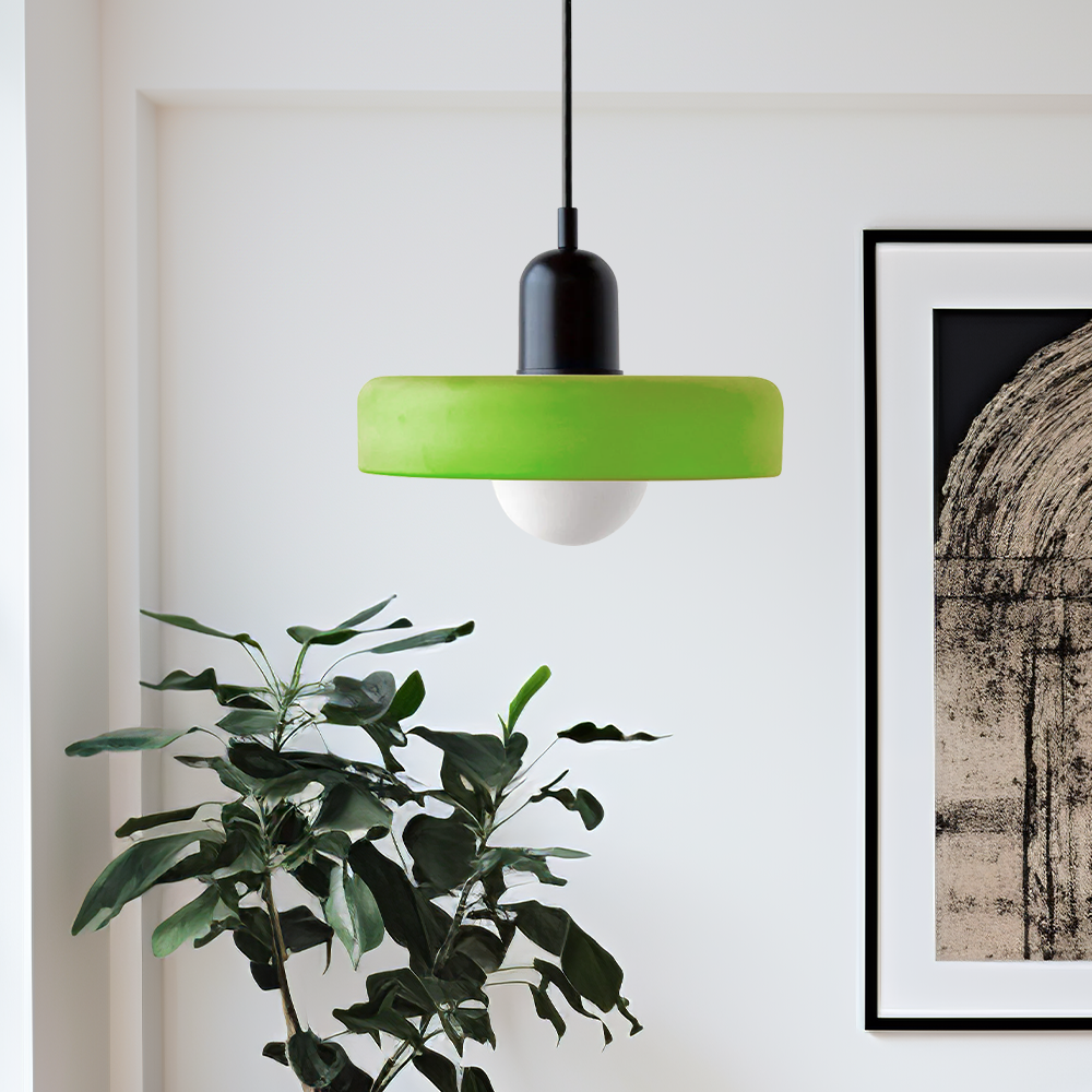 Radiant Bloom – Bauhaus Inspired Stained Glass Pendant Light