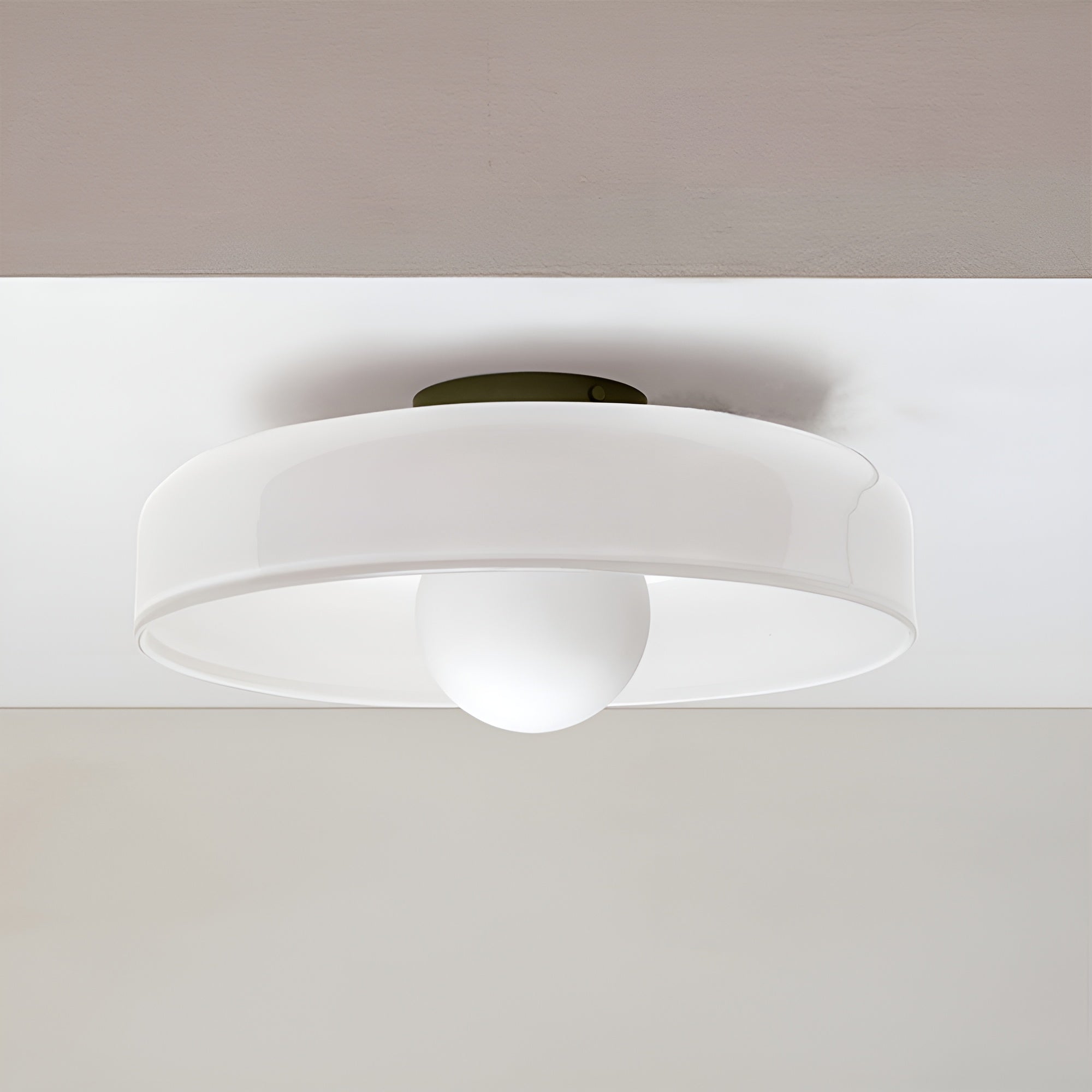LumiRound — Modern Round Flush Mount Ceiling Light Frosted Glass Kitchen Lamp