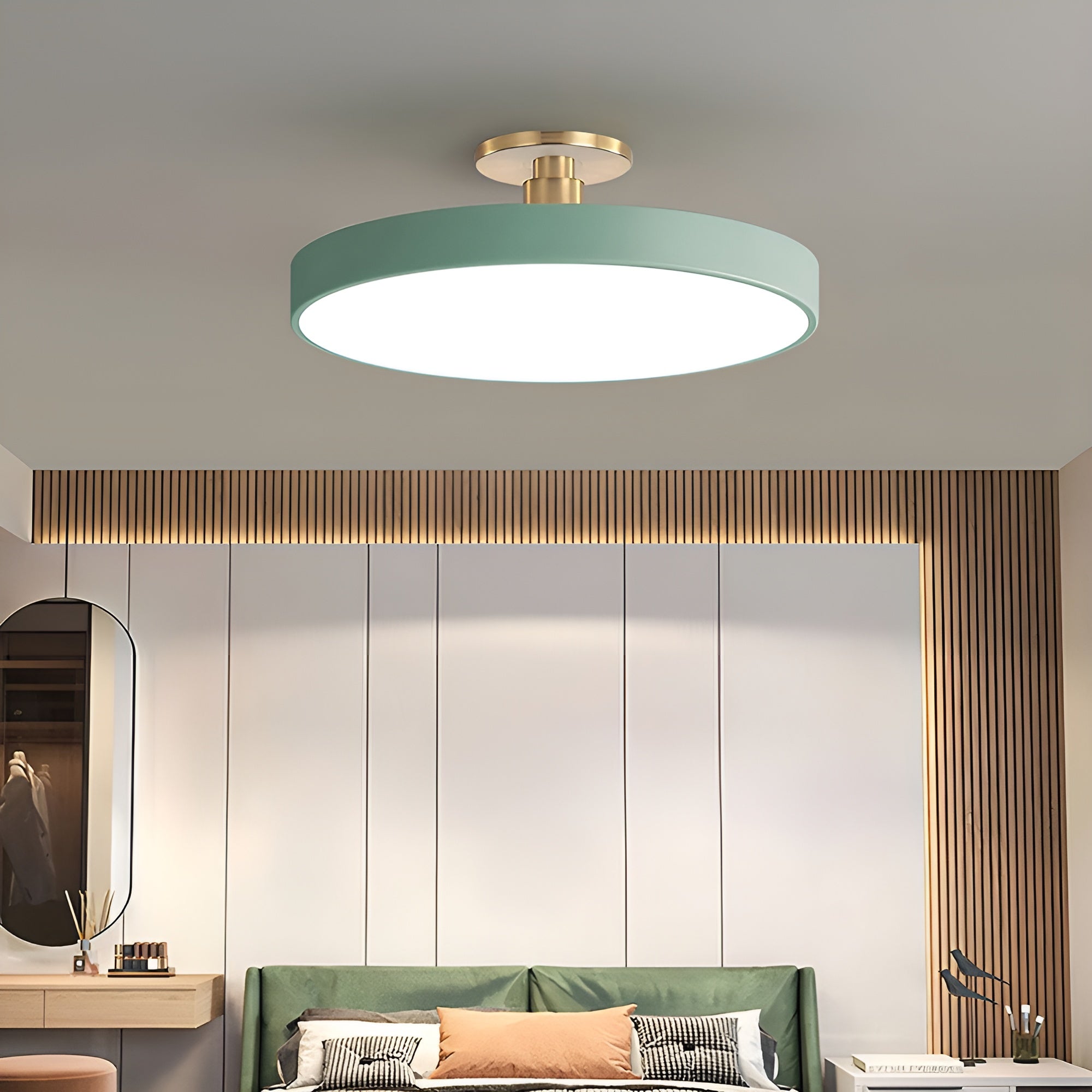 LumoCirque – Circular LED Semi Flush Mount Ceiling Light, Minimalist Fixture