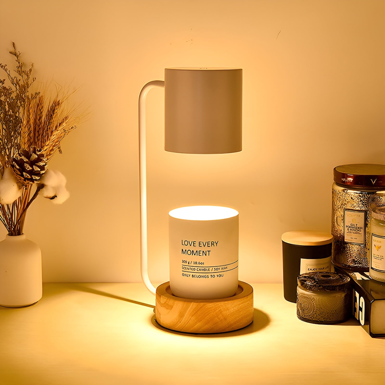 MeloGlow – Japanese Minimalist Wood Dimming Table Lamp LED Light
