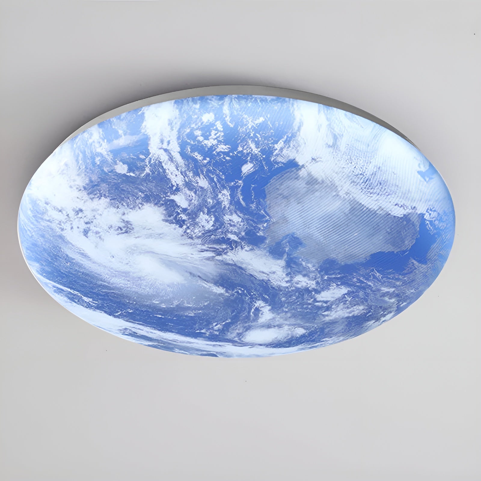 LunaraGlow – Moon LED Ceiling Light Modern Round Flush Mount with Wood Accent for Bedroom or Living Room