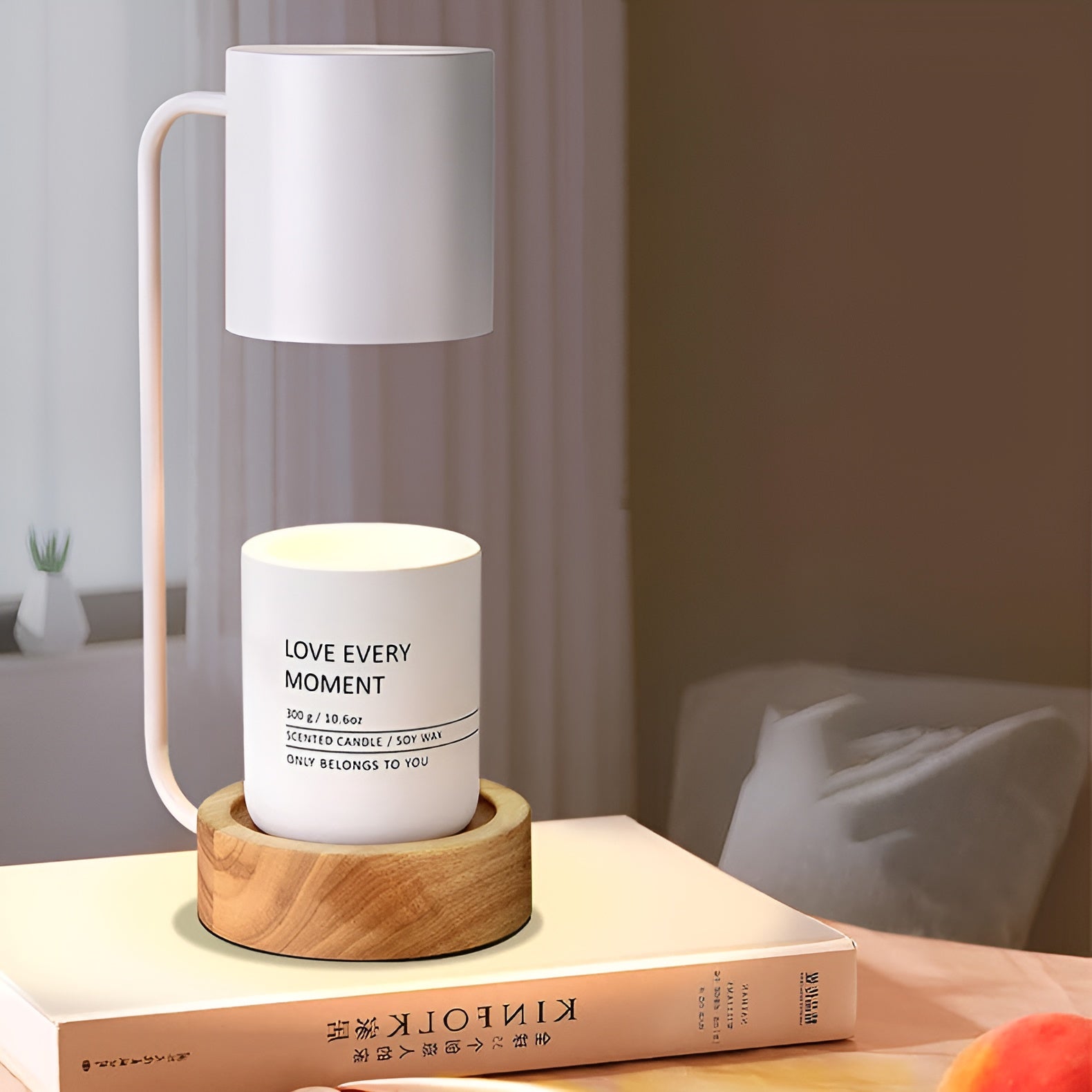 MeloGlow – Japanese Minimalist Wood Dimming Table Lamp LED Light