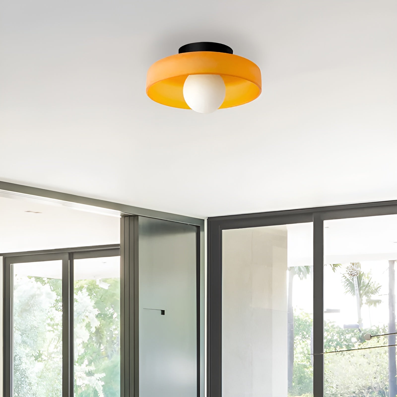 LumiRound — Modern Round Flush Mount Ceiling Light Frosted Glass Kitchen Lamp