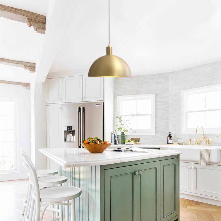 GoldenGlow – Vintage brass dome pendant for timeless interiors