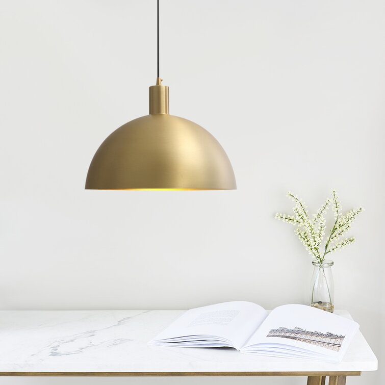 GoldenGlow – Vintage brass dome pendant for timeless interiors