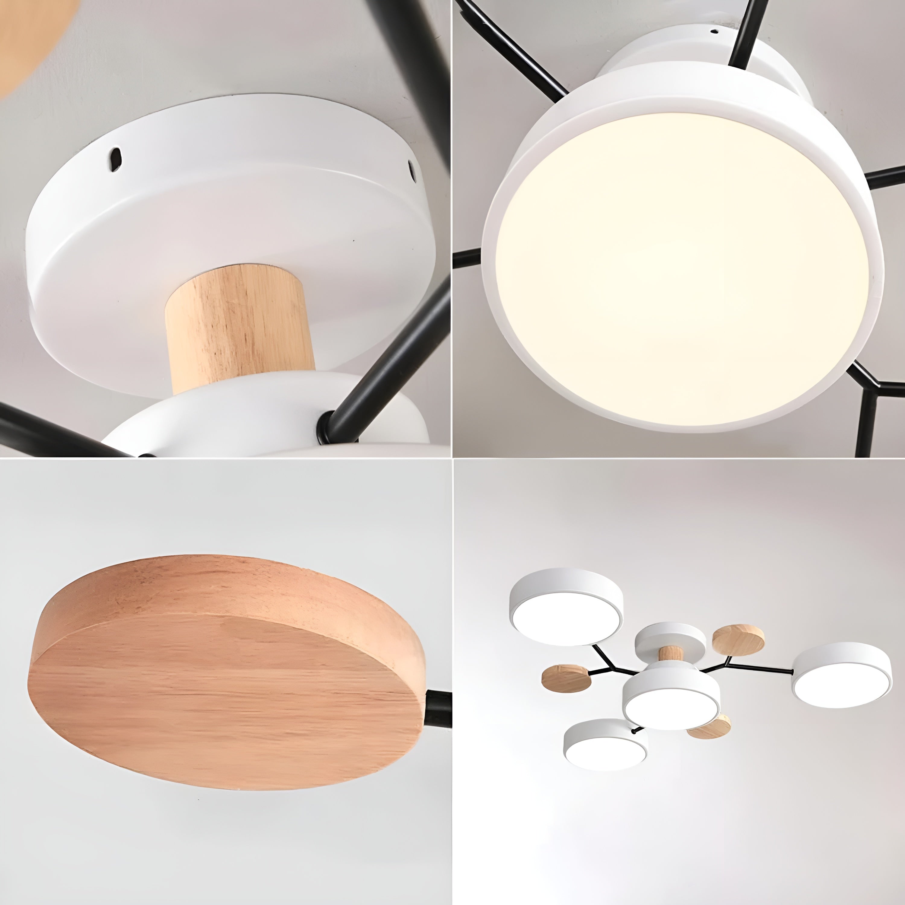 CircaGlow – Contemporary Round Iron LED Semi-Flush Chandelier with Modern Ceiling Light