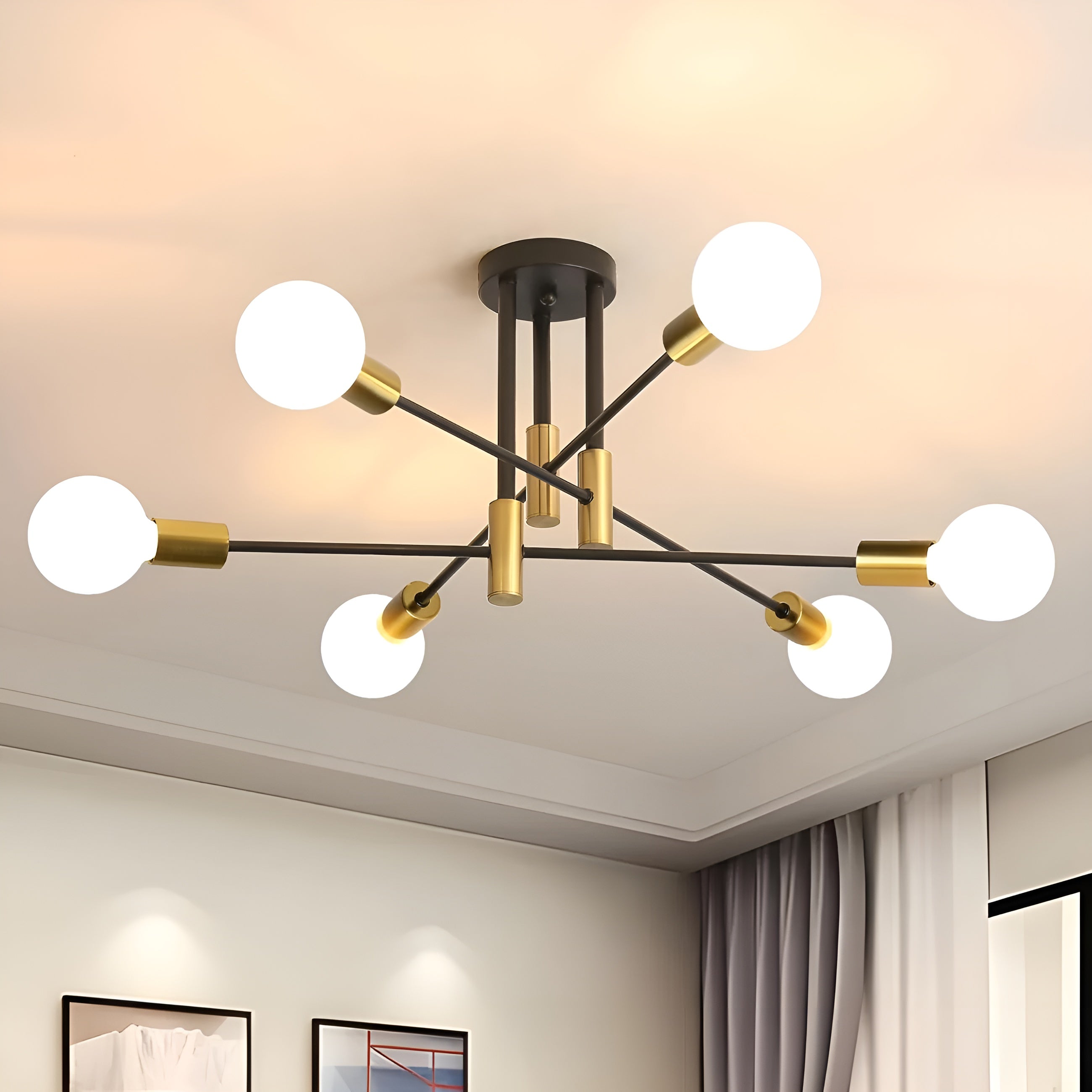 NoirLux – Nordic Ceiling Light Matte Black Modern Fixture for Dining Bedroom or Living Room
