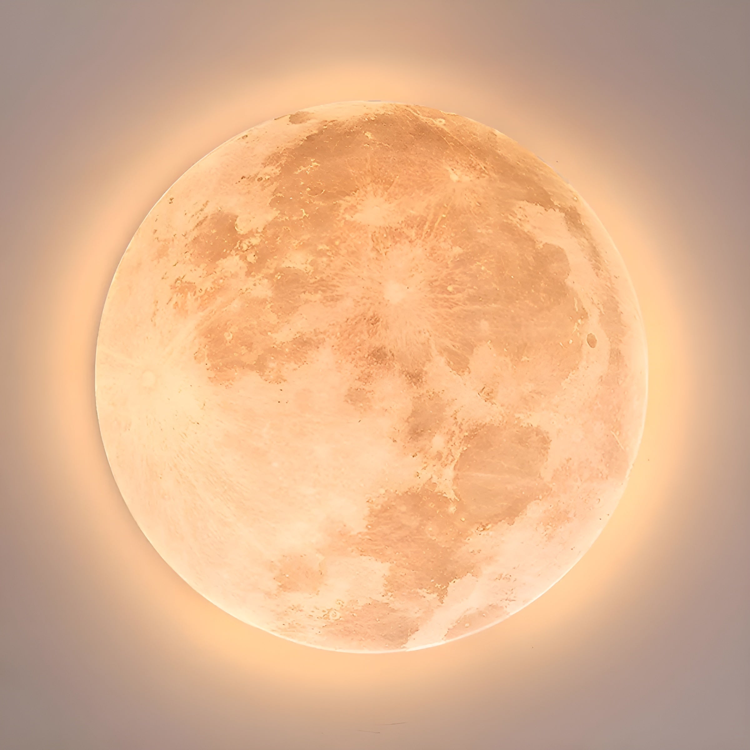 LunaraGlow – Moon LED Ceiling Light Modern Round Flush Mount with Wood Accent for Bedroom or Living Room