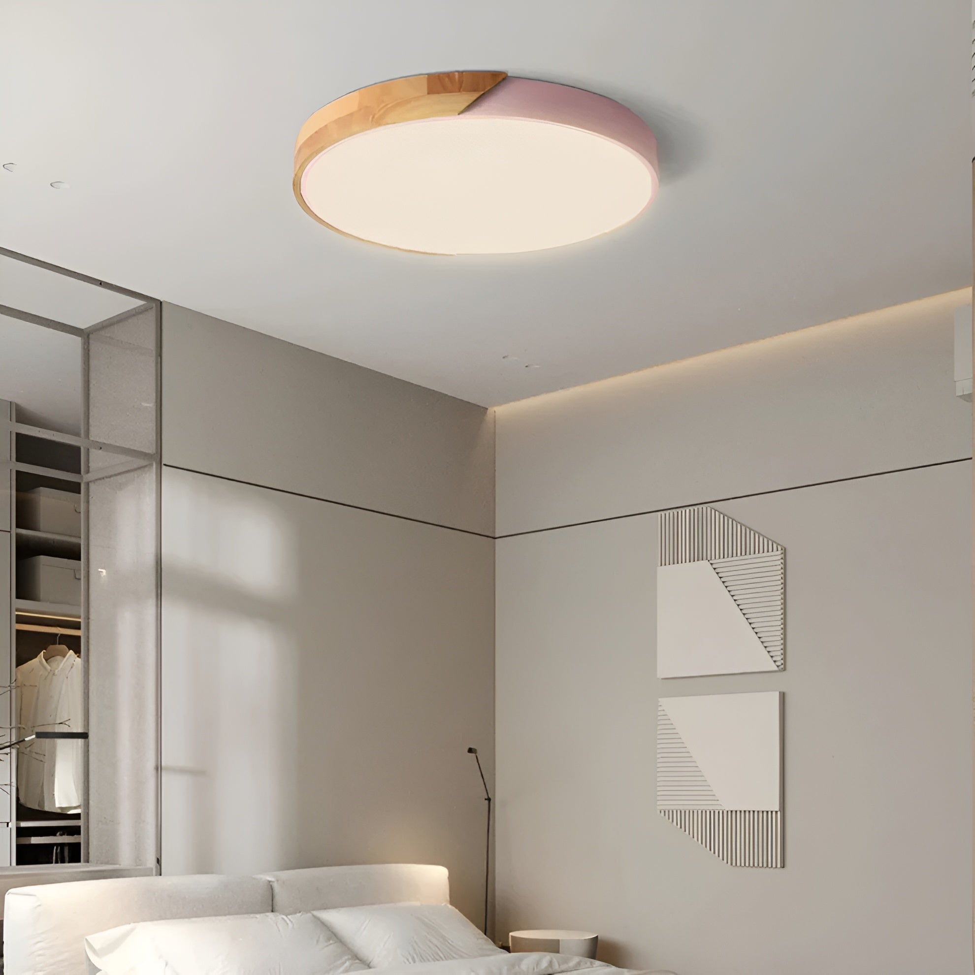 Delora – Scandinavian Wooden LED Ceiling Lamp with Minimalist Modern Light