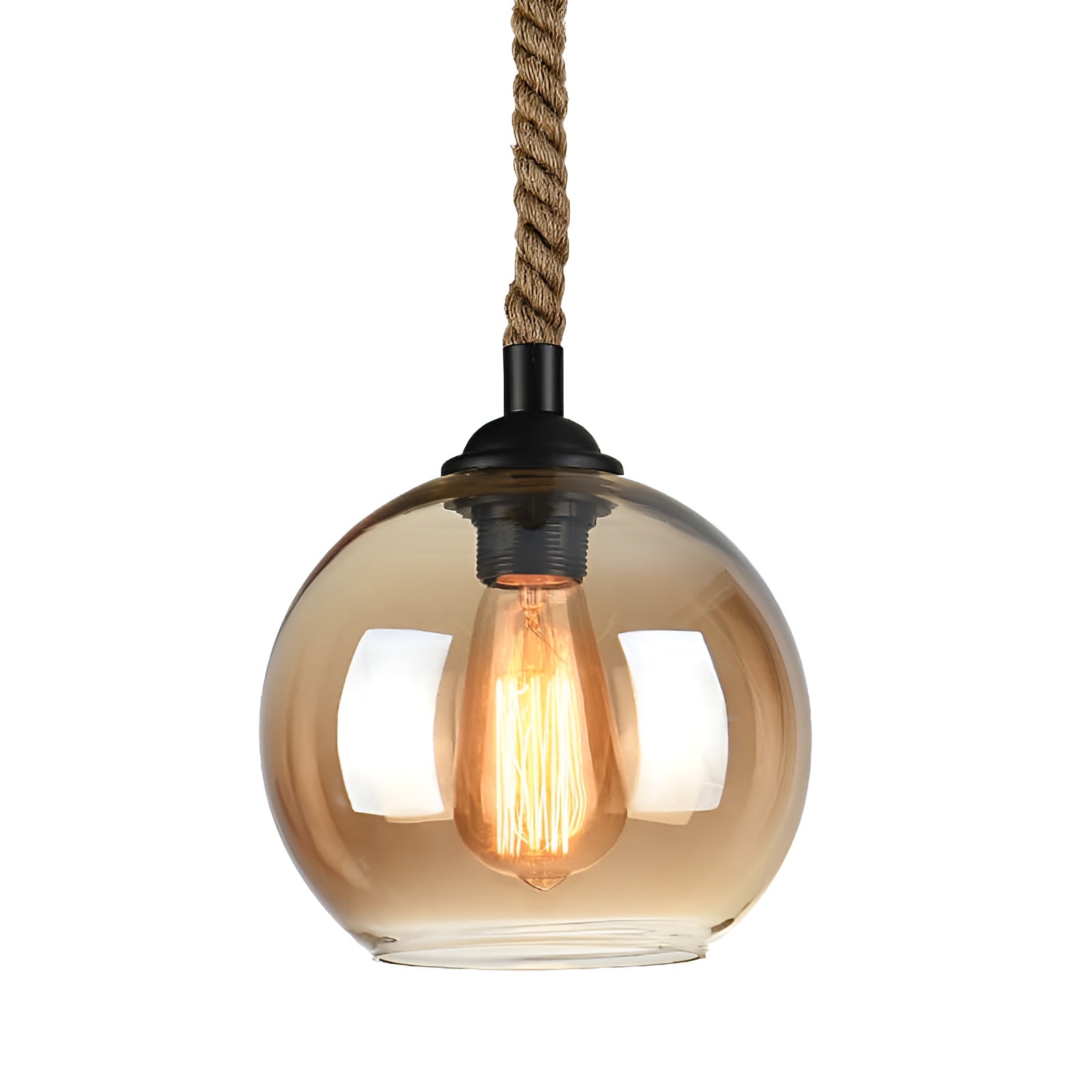 RopeLume – Retro Rope Hanging Glass Globe Pendant Light