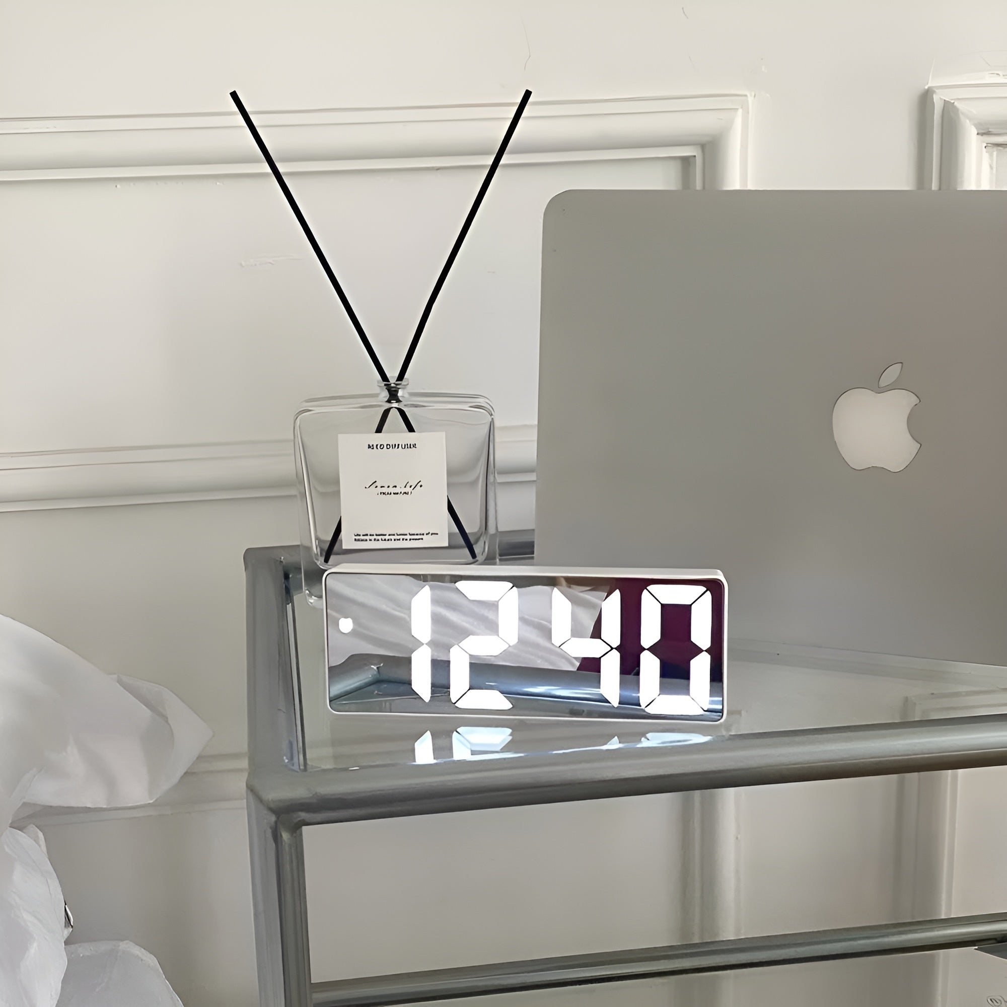 TimeLuxe - Digital LED Mirror Alarm Clock Modern Minimalist Design