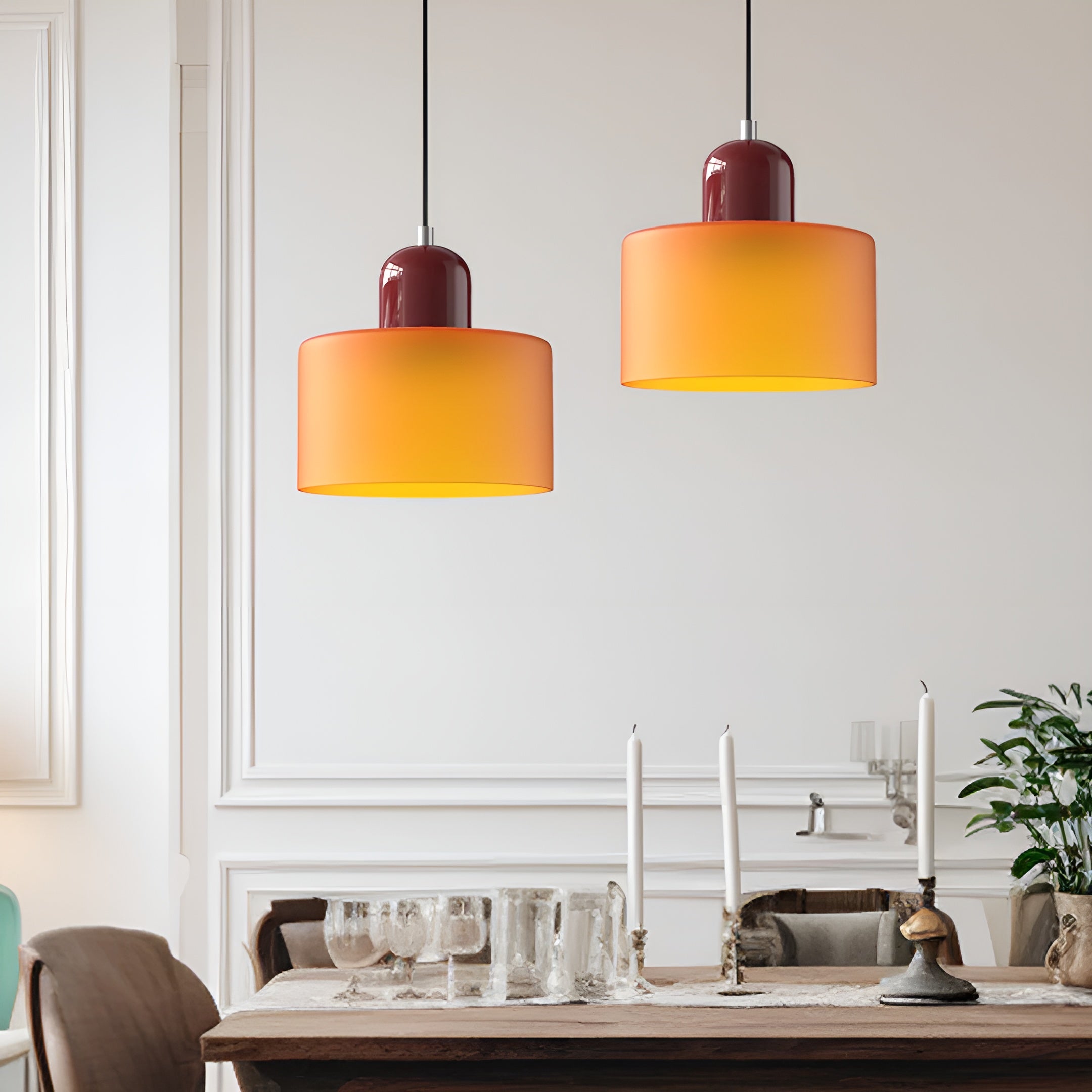 Veluma – Retro Pendant Lamp Colorful Glass Light Fixture for Indoor Use