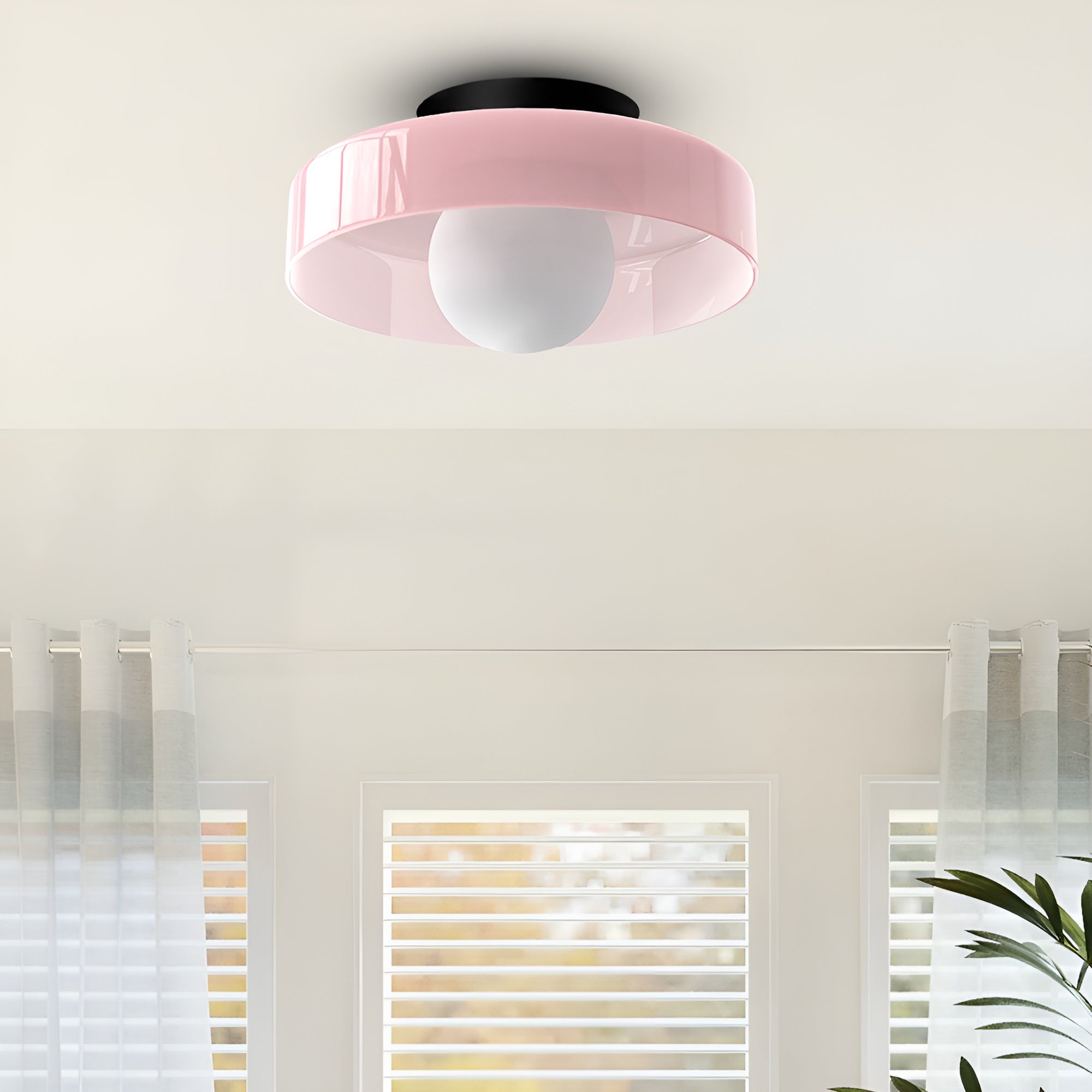 LumiRound — Modern Round Flush Mount Ceiling Light Frosted Glass Kitchen Lamp