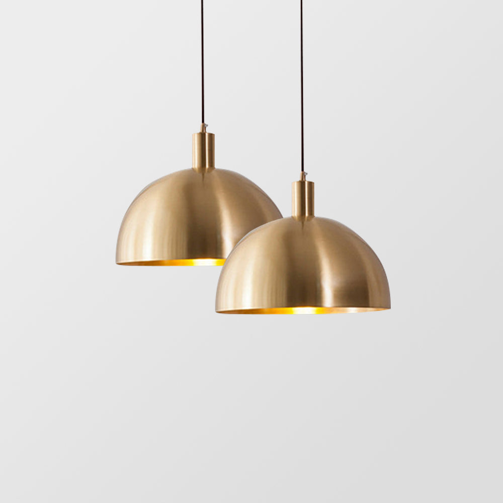 GoldenGlow – Vintage brass dome pendant for timeless interiors