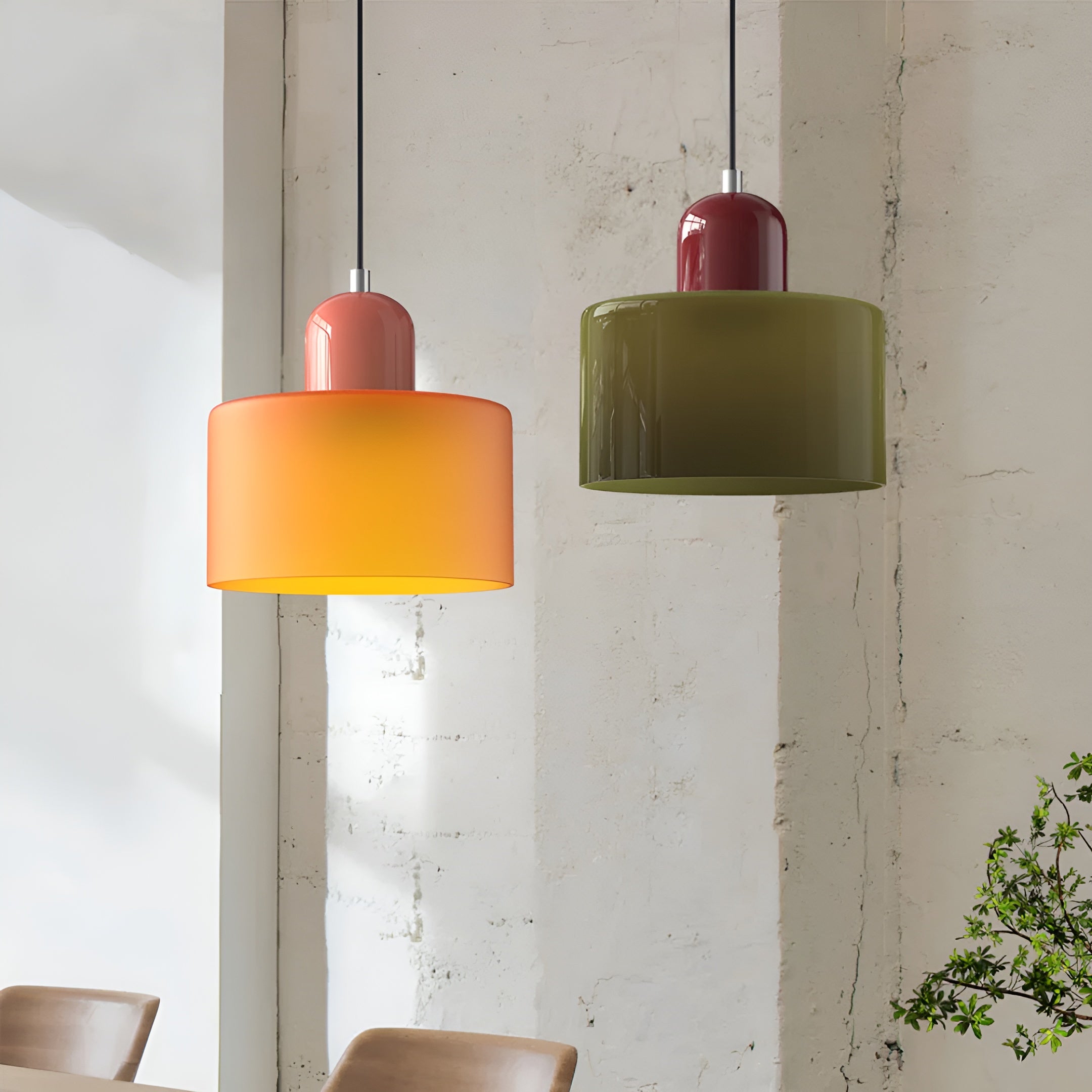 Veluma – Retro Pendant Lamp Colorful Glass Light Fixture for Indoor Use