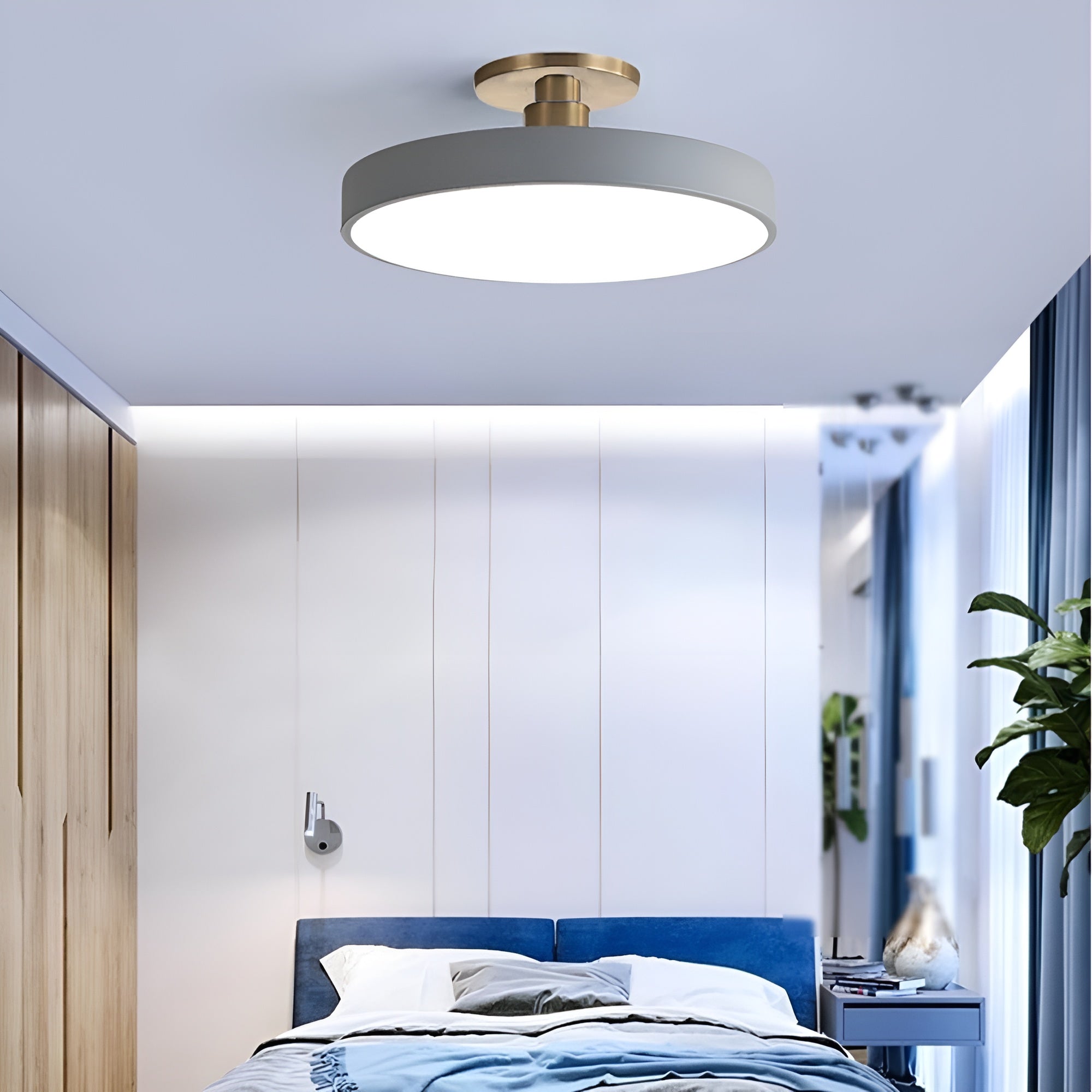 LumoCirque – Circular LED Semi Flush Mount Ceiling Light, Minimalist Fixture