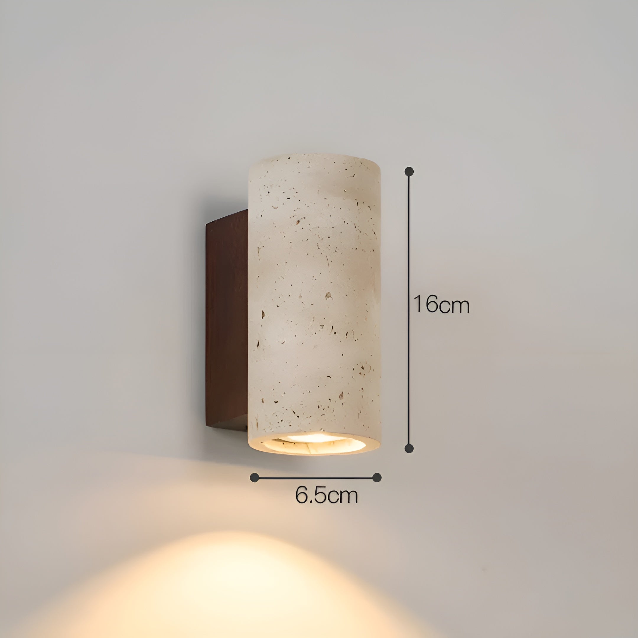 LumiStone – Travertine Wall Lamp with Warm Dual LED Light