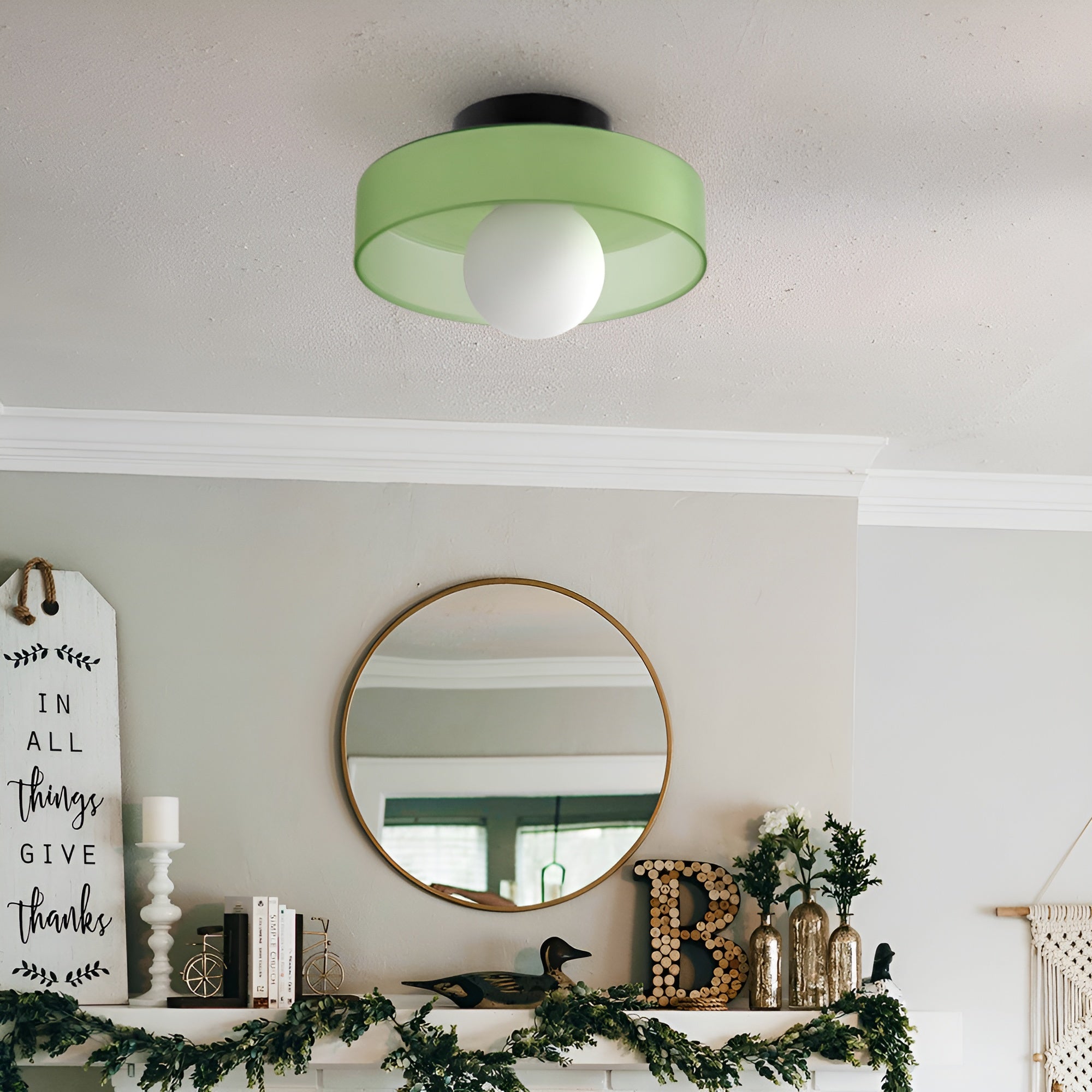 LumiRound — Modern Round Flush Mount Ceiling Light Frosted Glass Kitchen Lamp