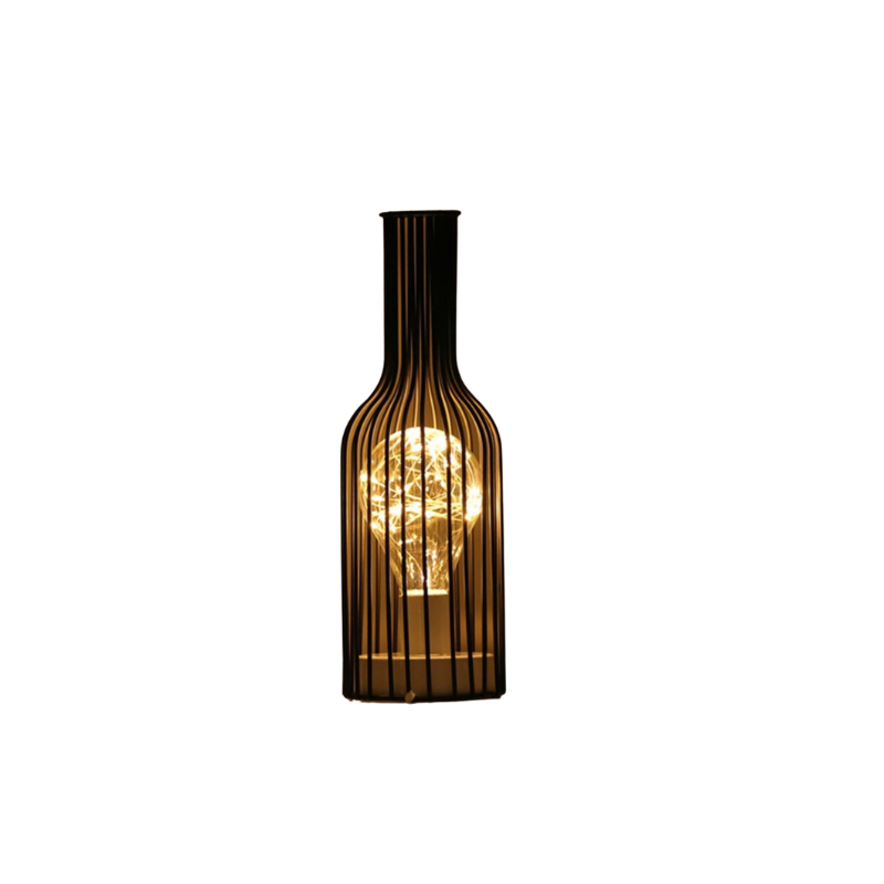 GlowCage – Wireless battery-operated LED table lamp with cage frame for ambient lighting