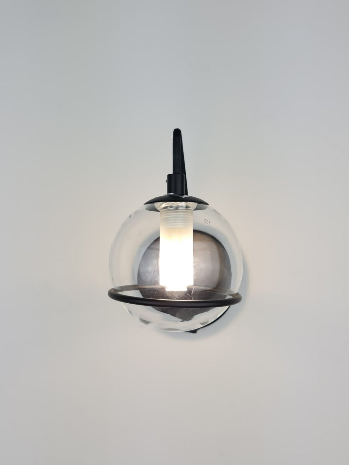 Lumivelle – Melville Modern Matte Black Wall Light with Glass Shade Options