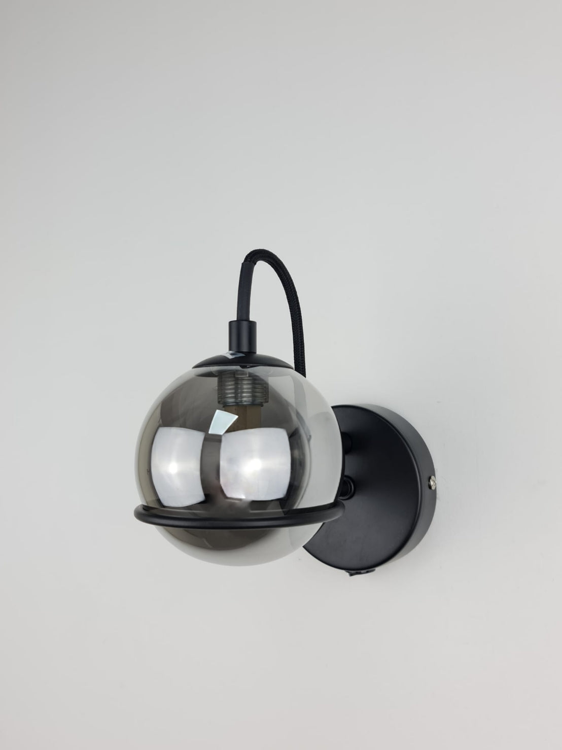 Lumivelle – Melville Modern Matte Black Wall Light with Glass Shade Options