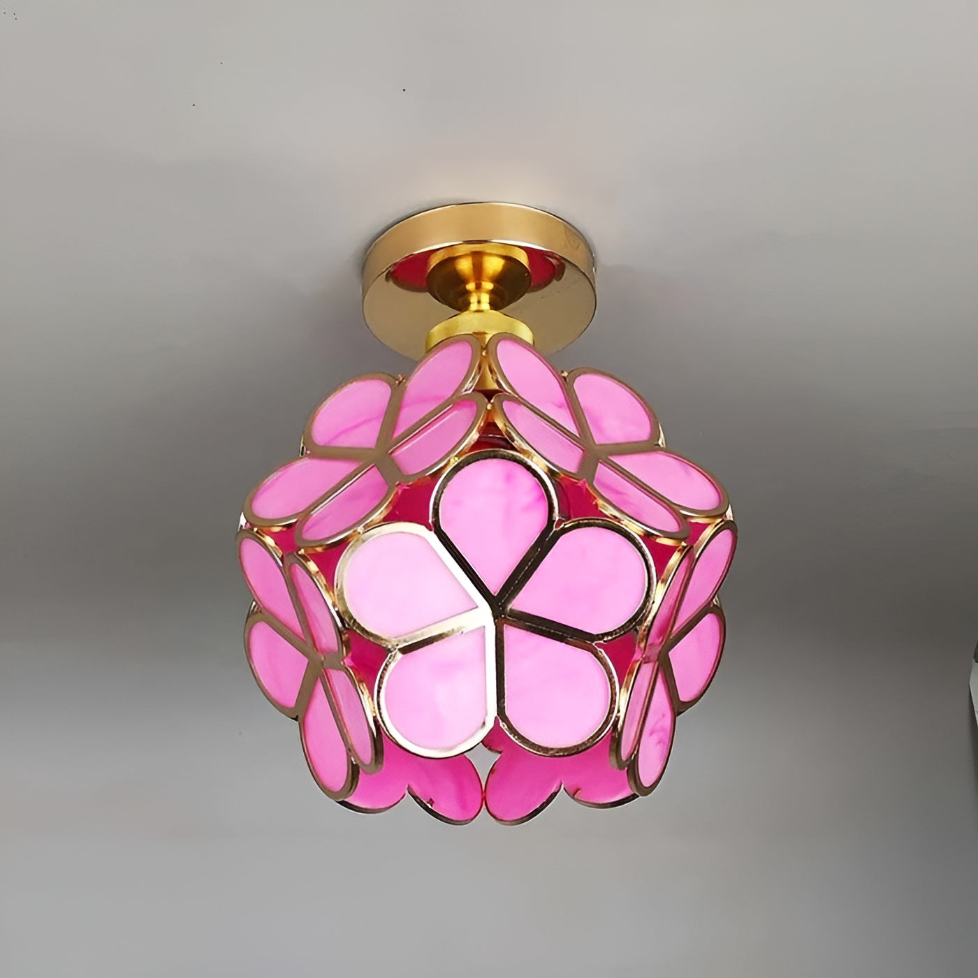 Floravia – Glass Pendant Ceiling Lamp Floral Design Light Fixture for Indoors