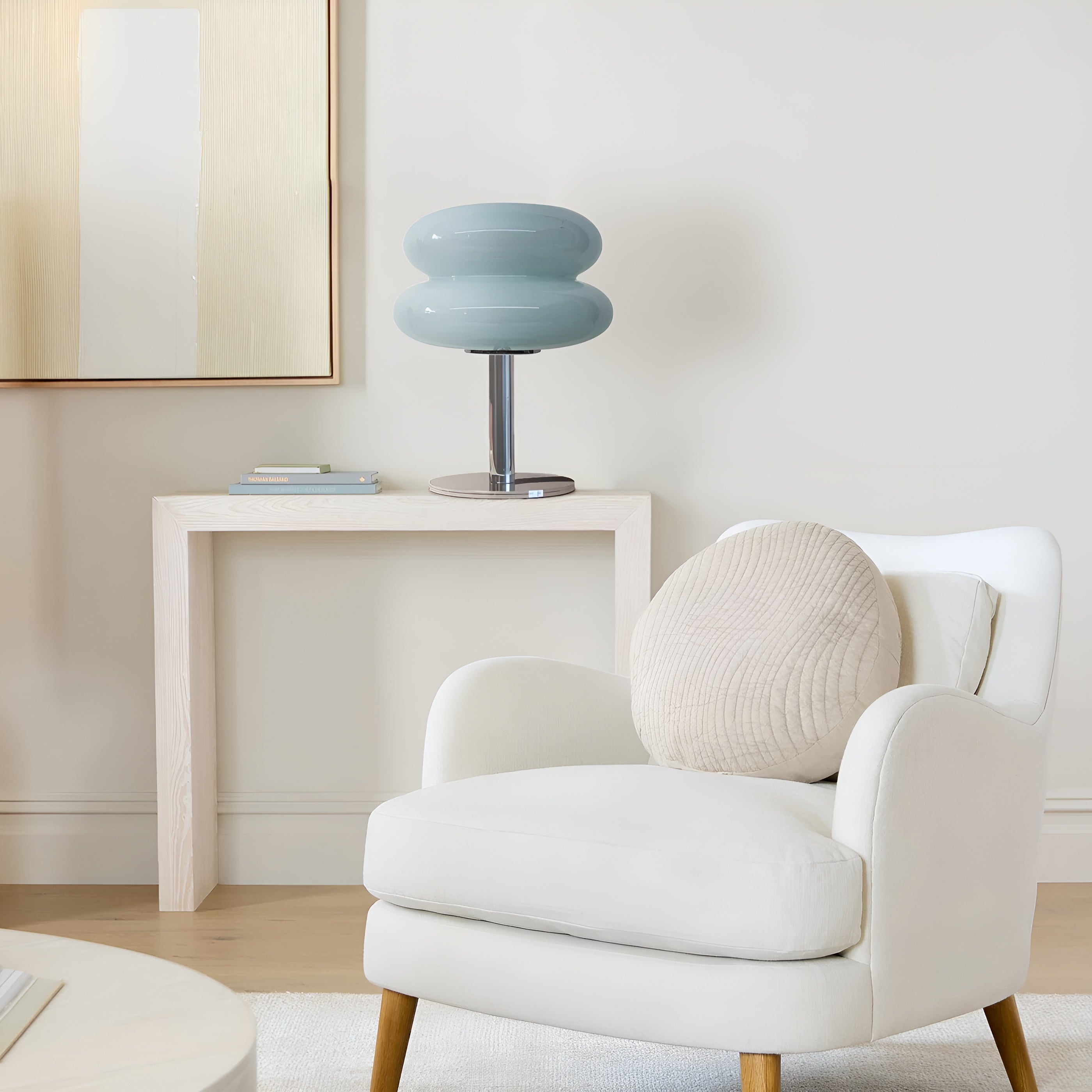 LumiBau – Minimalist Glass Table Lamp with Soft Warm Diffused Light