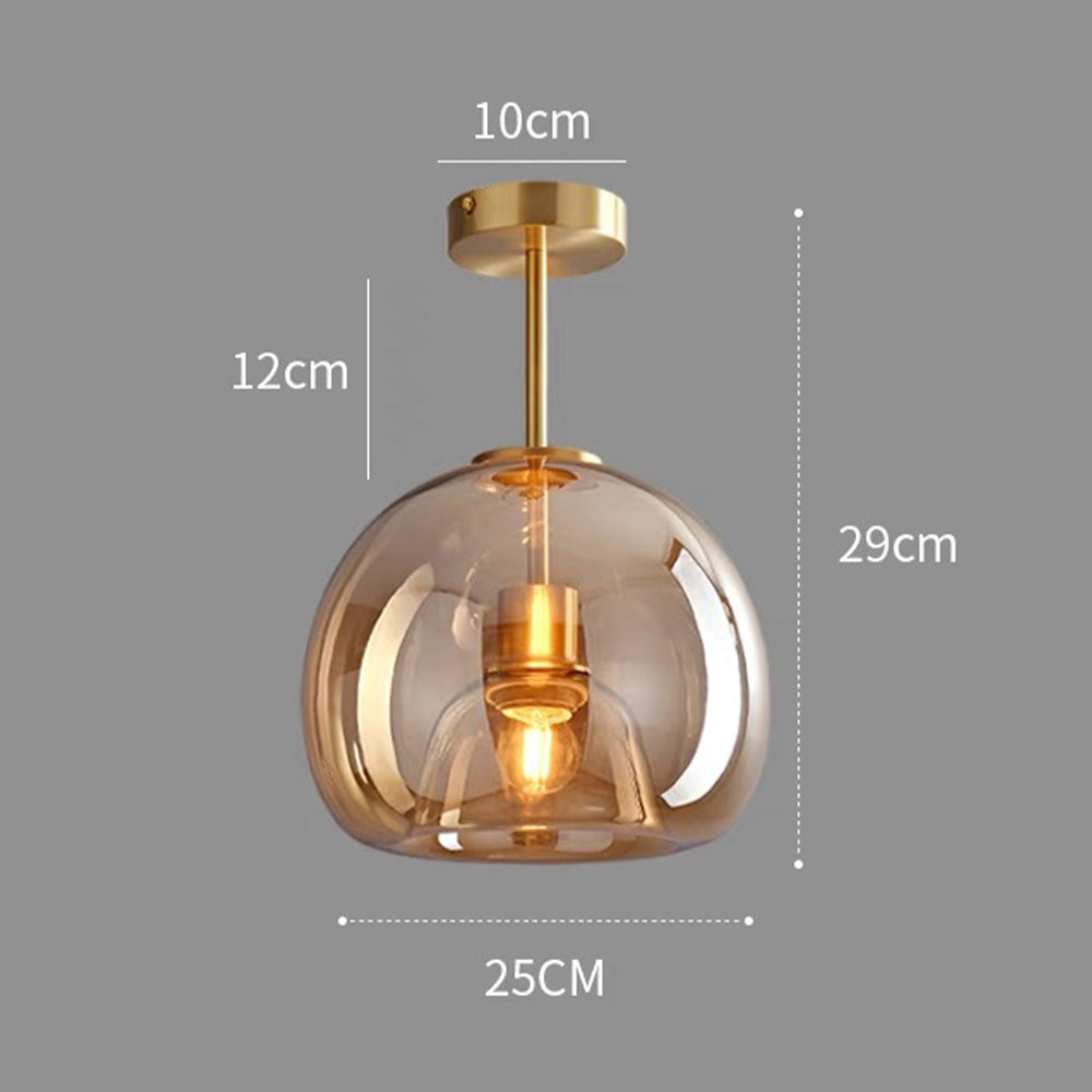 VintaGlow – Retro Copper Glass Ceiling Light with Modern Vintage Metal Fixture