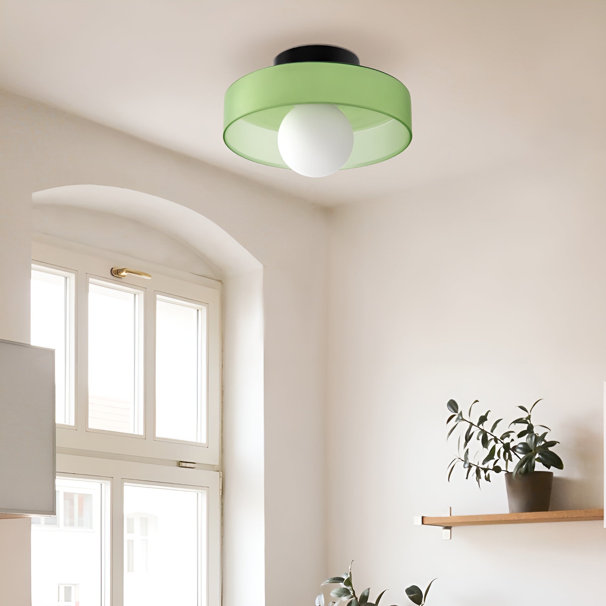 LumiRound — Modern Round Flush Mount Ceiling Light Frosted Glass Kitchen Lamp