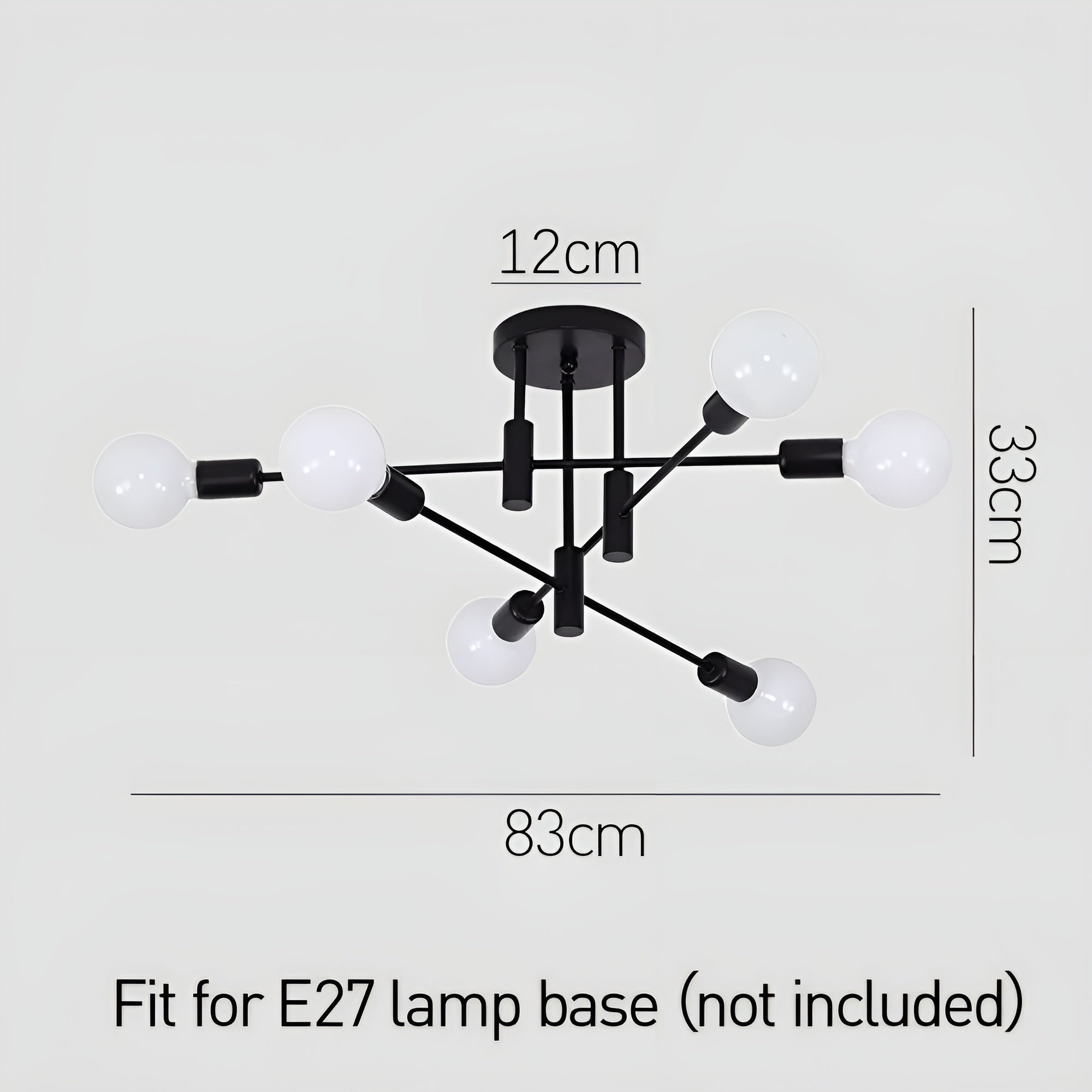 NoirLux – Nordic Ceiling Light Matte Black Modern Fixture for Dining Bedroom or Living Room