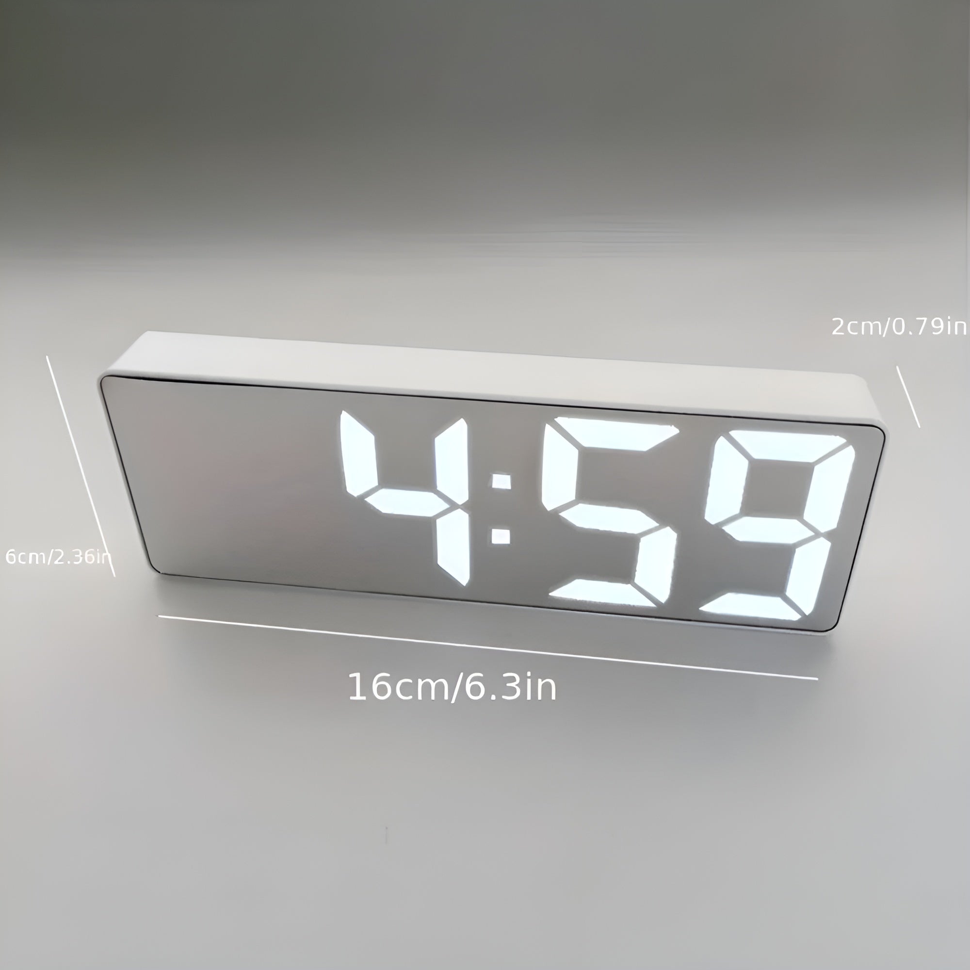 TimeLuxe - Digital LED Mirror Alarm Clock Modern Minimalist Design