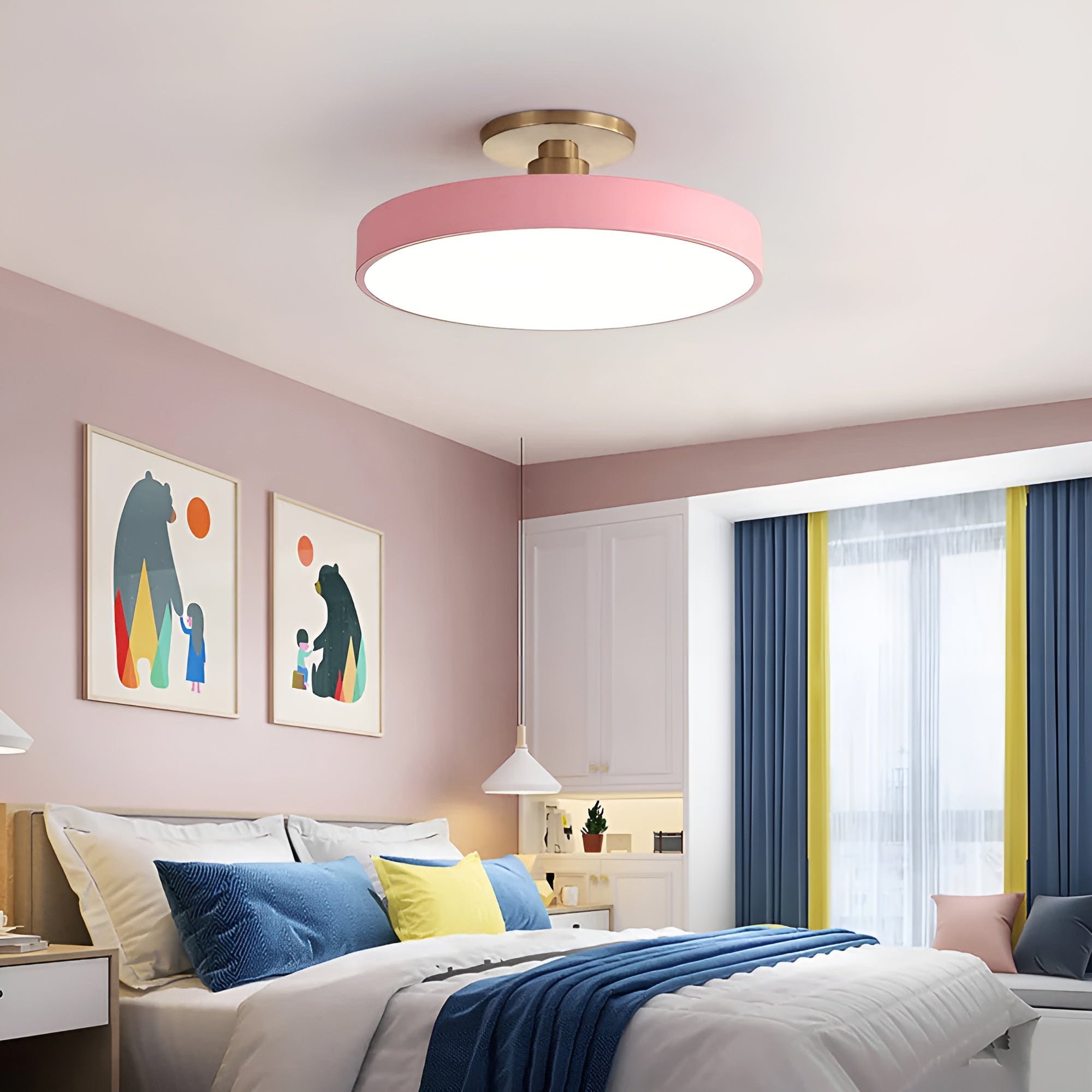 LumoCirque – Circular LED Semi Flush Mount Ceiling Light, Minimalist Fixture