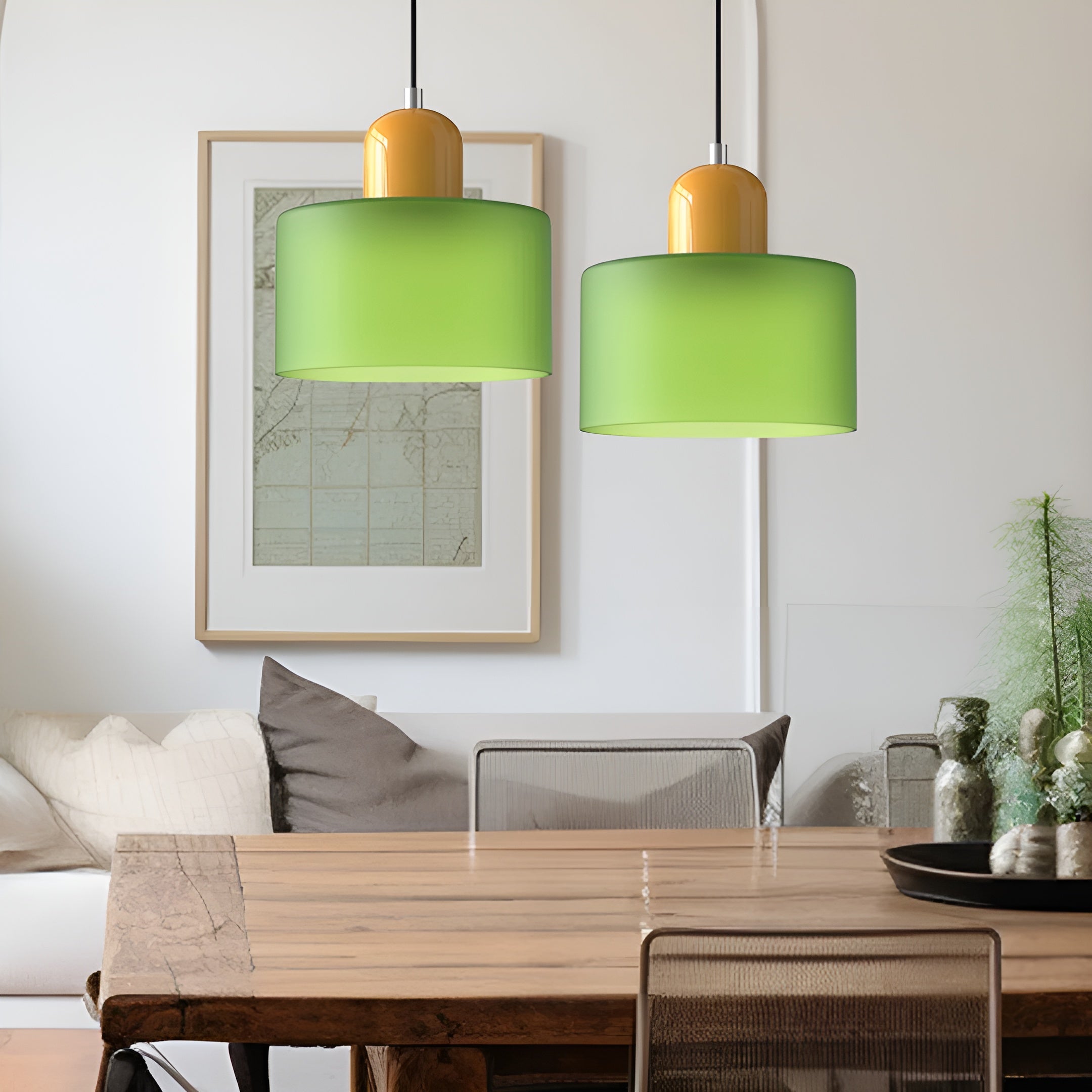Veluma – Retro Pendant Lamp Colorful Glass Light Fixture for Indoor Use