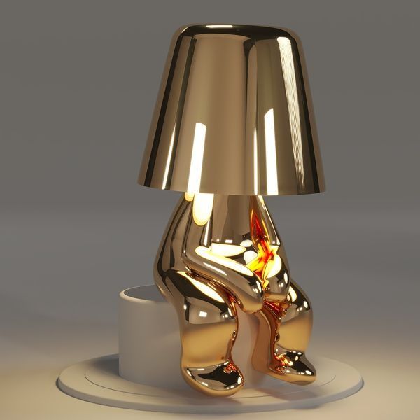 Veltoro - Sculpted gold LED wireless desk lamp with touch dimming
