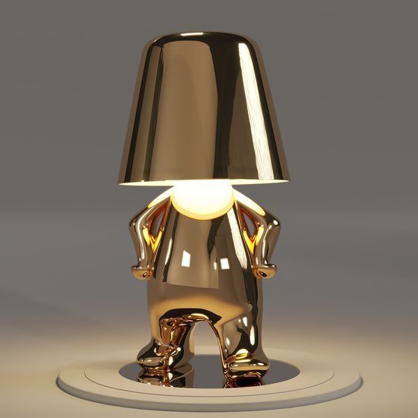 Veltoro - Sculpted gold LED wireless desk lamp with touch dimming