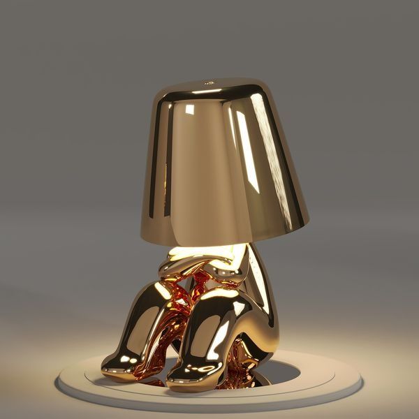 Veltoro - Sculpted gold LED wireless desk lamp with touch dimming