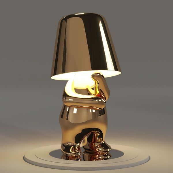 Veltoro - Sculpted gold LED wireless desk lamp with touch dimming