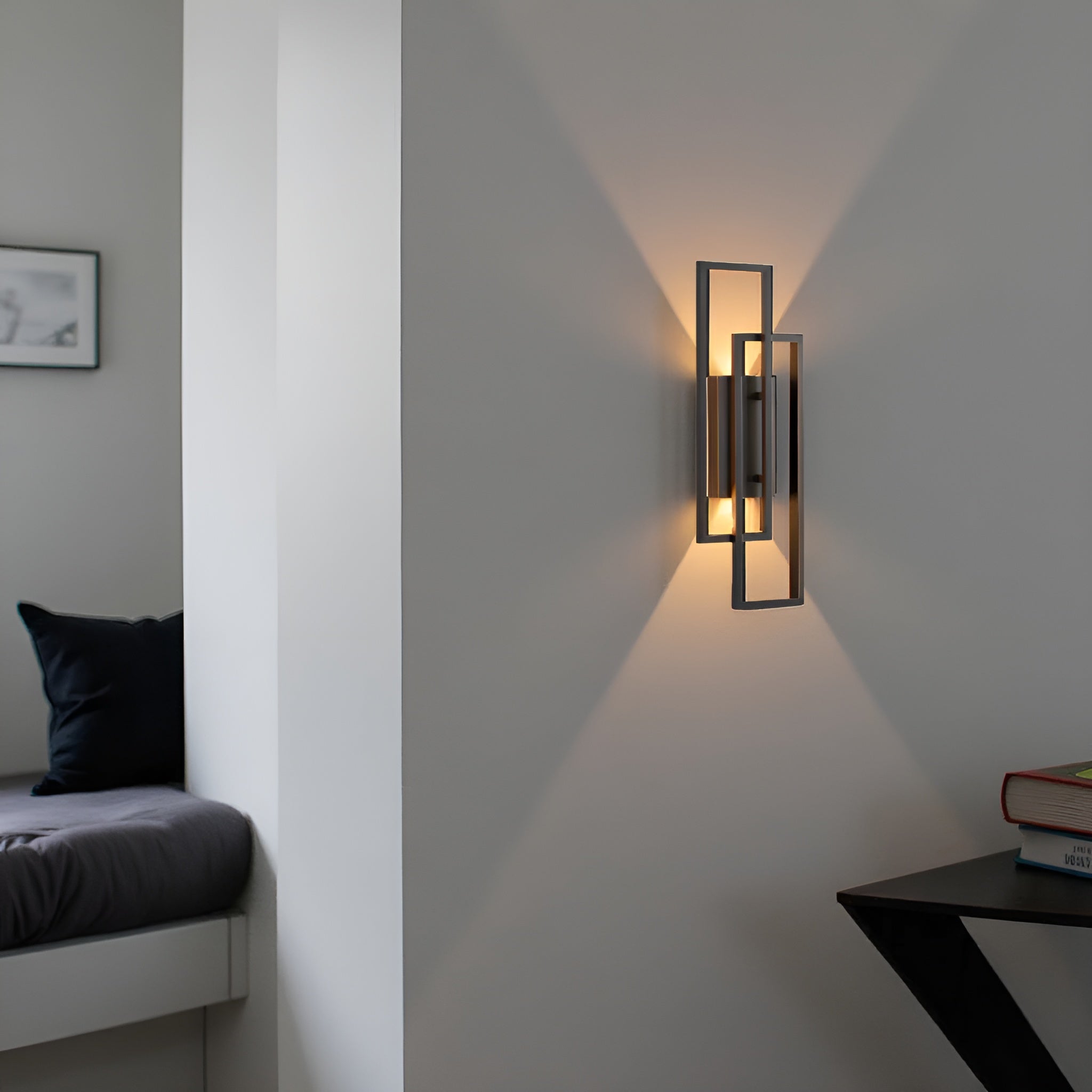 LineaGlow – Rectangular Geometric LED Wall Lamp with Dimmable Light