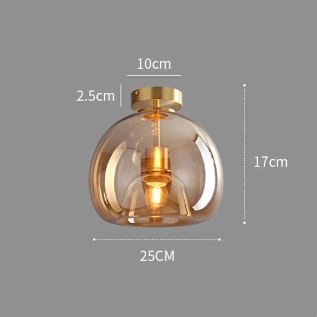 VintaGlow – Retro Copper Glass Ceiling Light with Modern Vintage Metal Fixture