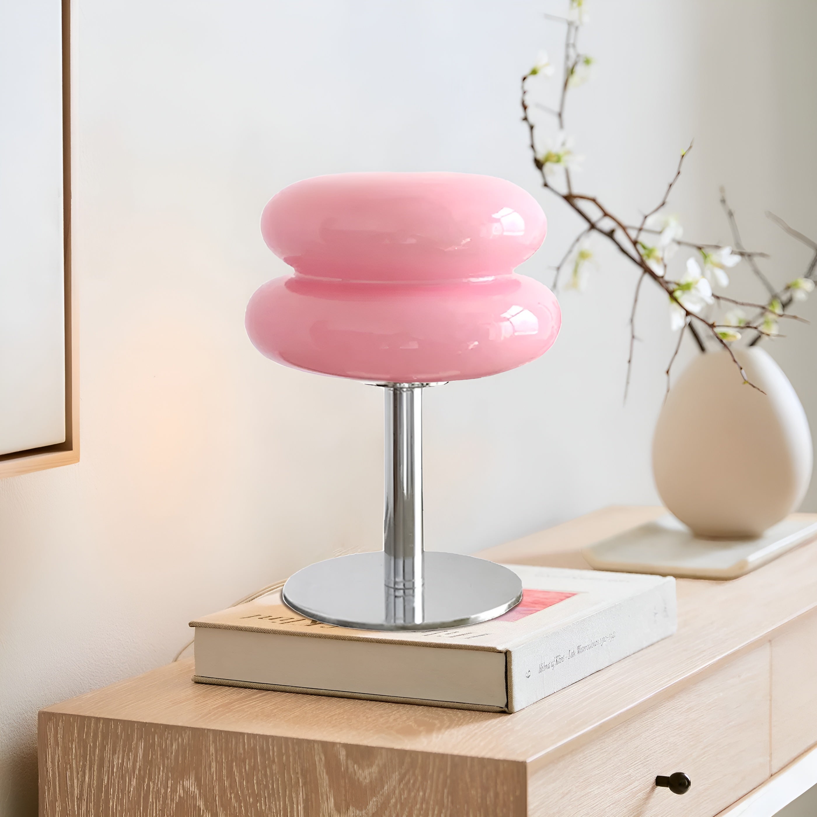 LumiBau – Minimalist Glass Table Lamp with Soft Warm Diffused Light