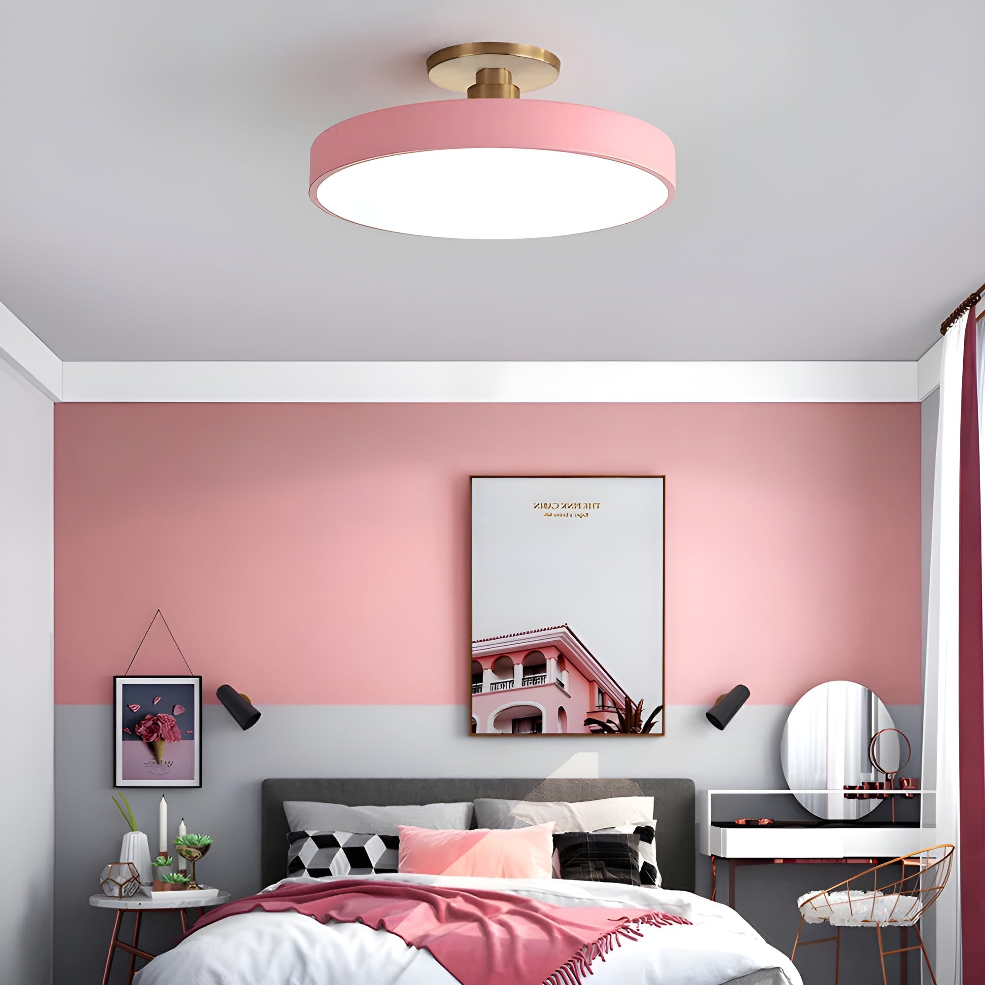 LumoCirque – Circular LED Semi Flush Mount Ceiling Light, Minimalist Fixture