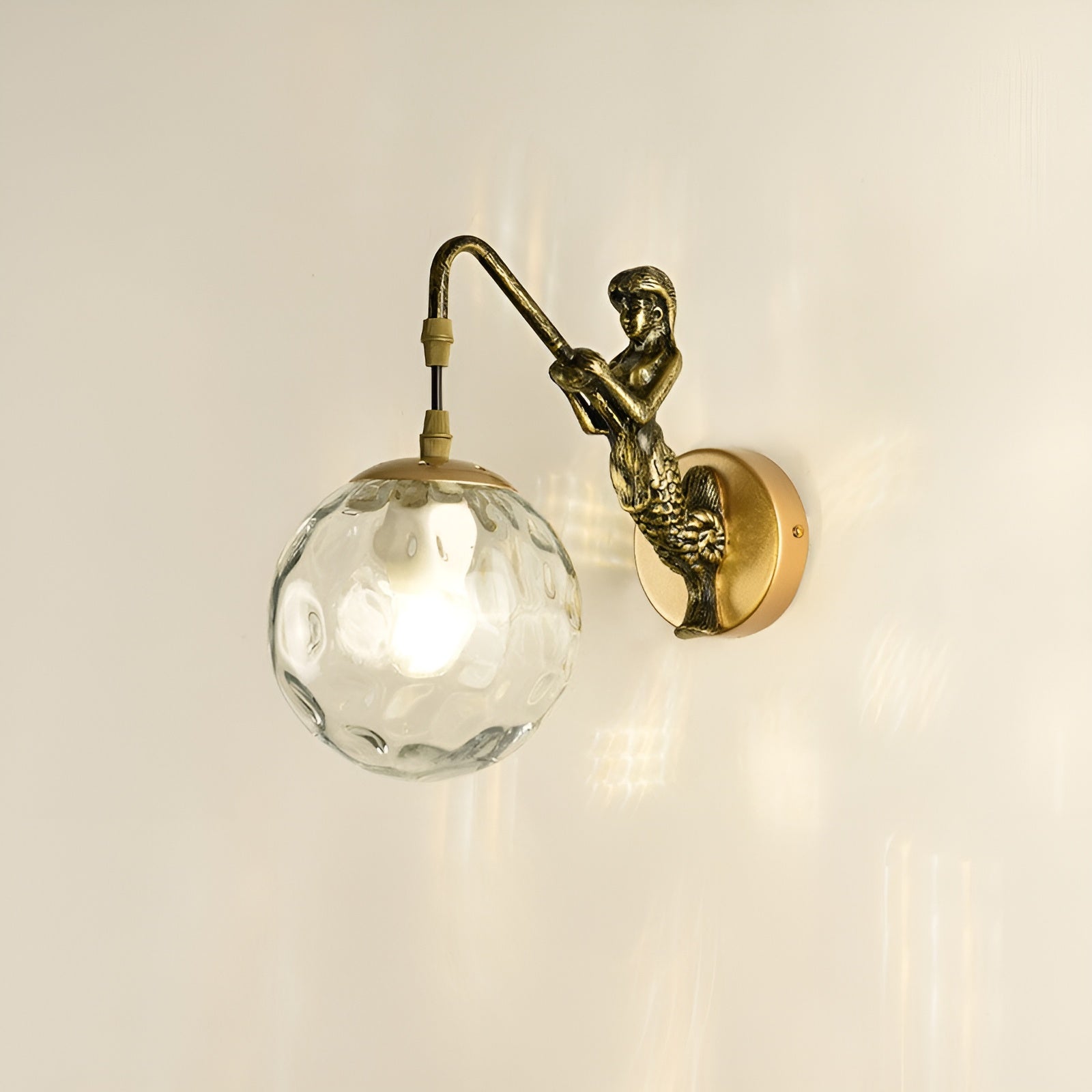 Aurellia – Vintage Rustic Mermaid Orb Wall Sconce Lamp LED Light