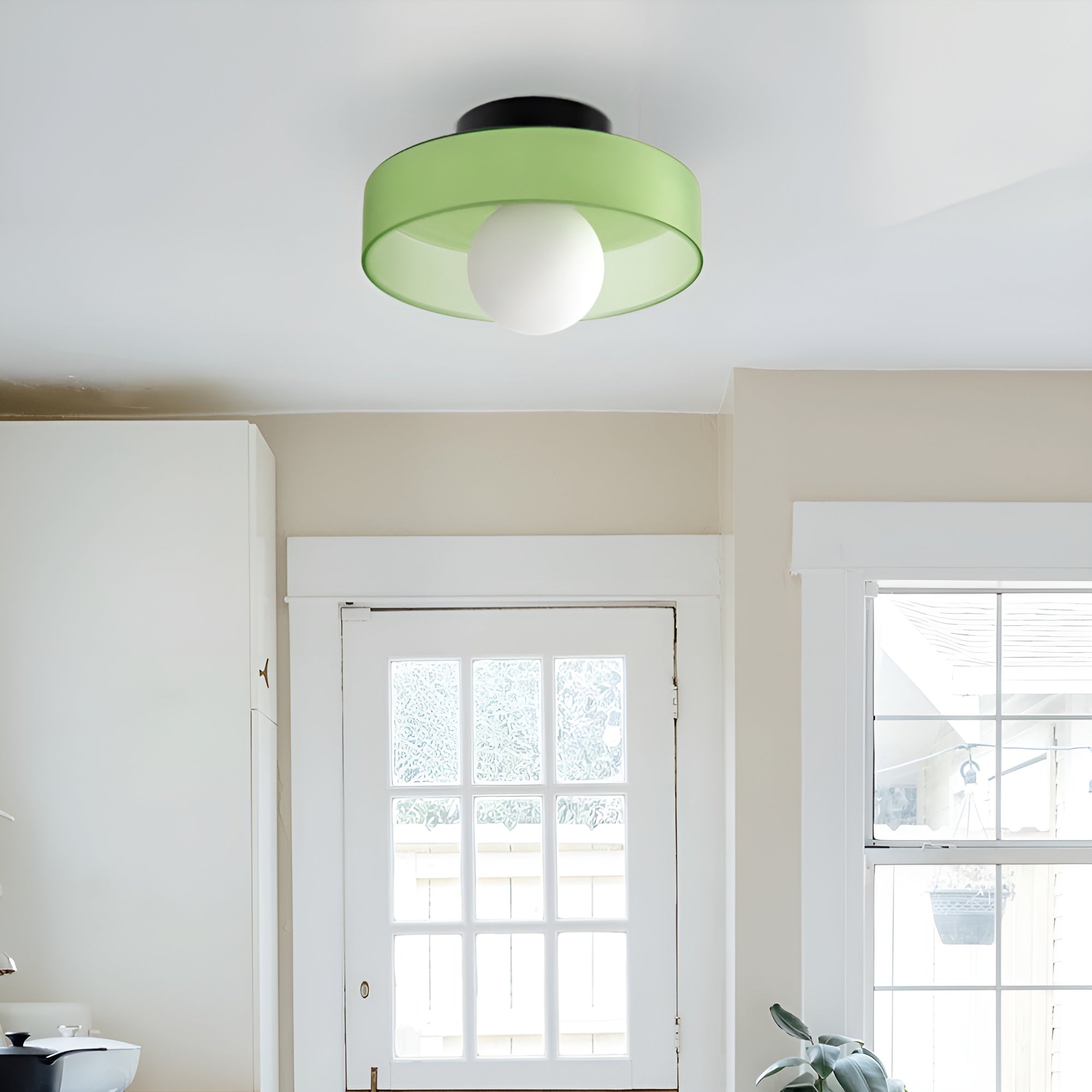 LumiRound — Modern Round Flush Mount Ceiling Light Frosted Glass Kitchen Lamp