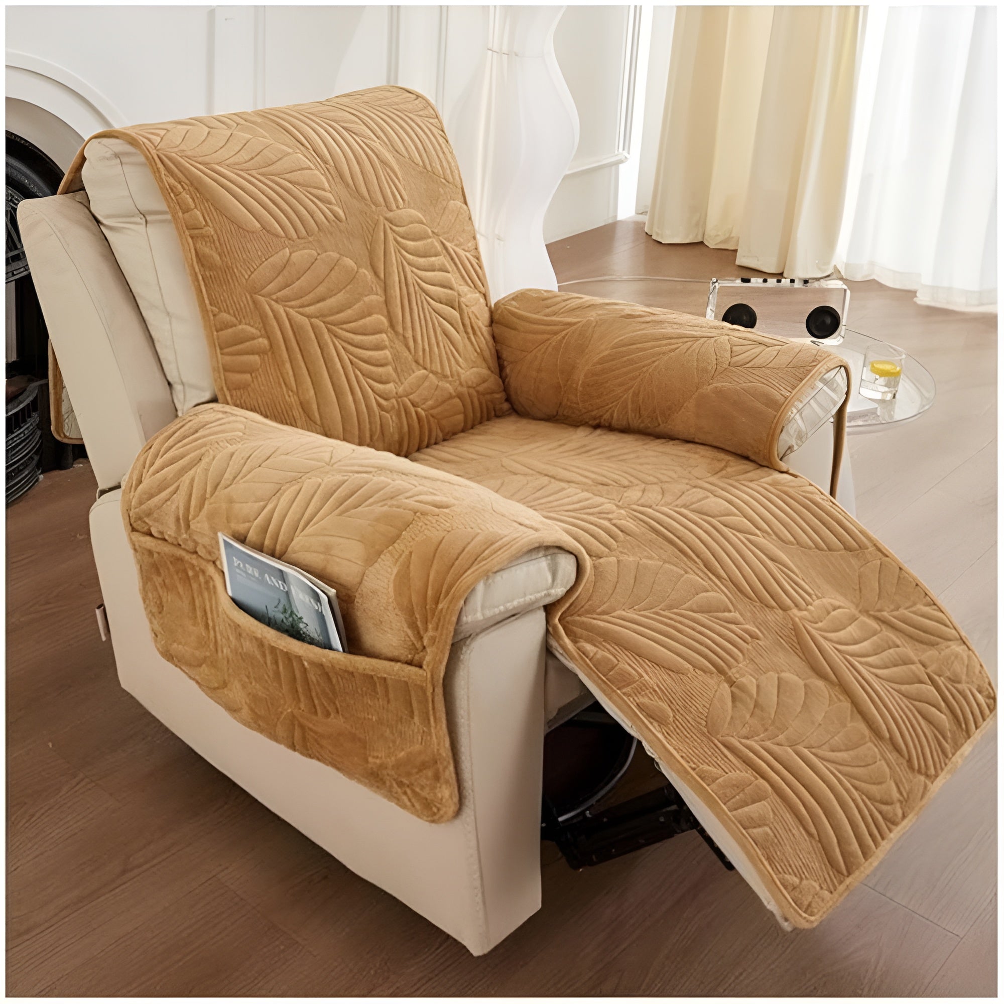 LeafHaven - Verdant Leaf Recliner Cover Anti-Slip Washable Protector