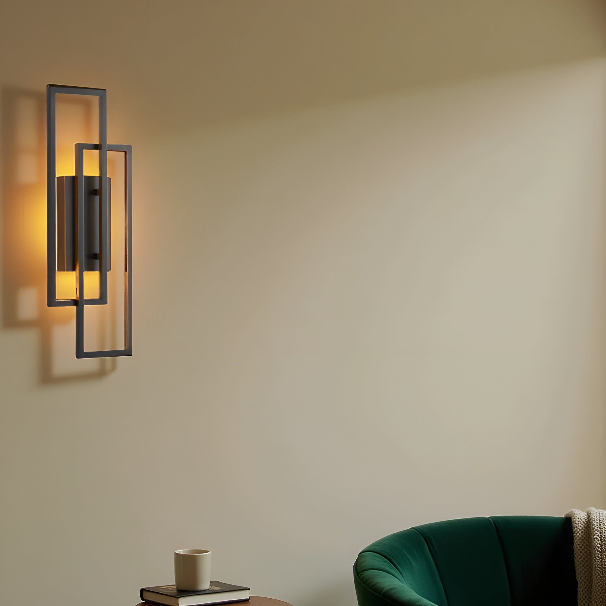 LineaGlow – Rectangular Geometric LED Wall Lamp with Dimmable Light