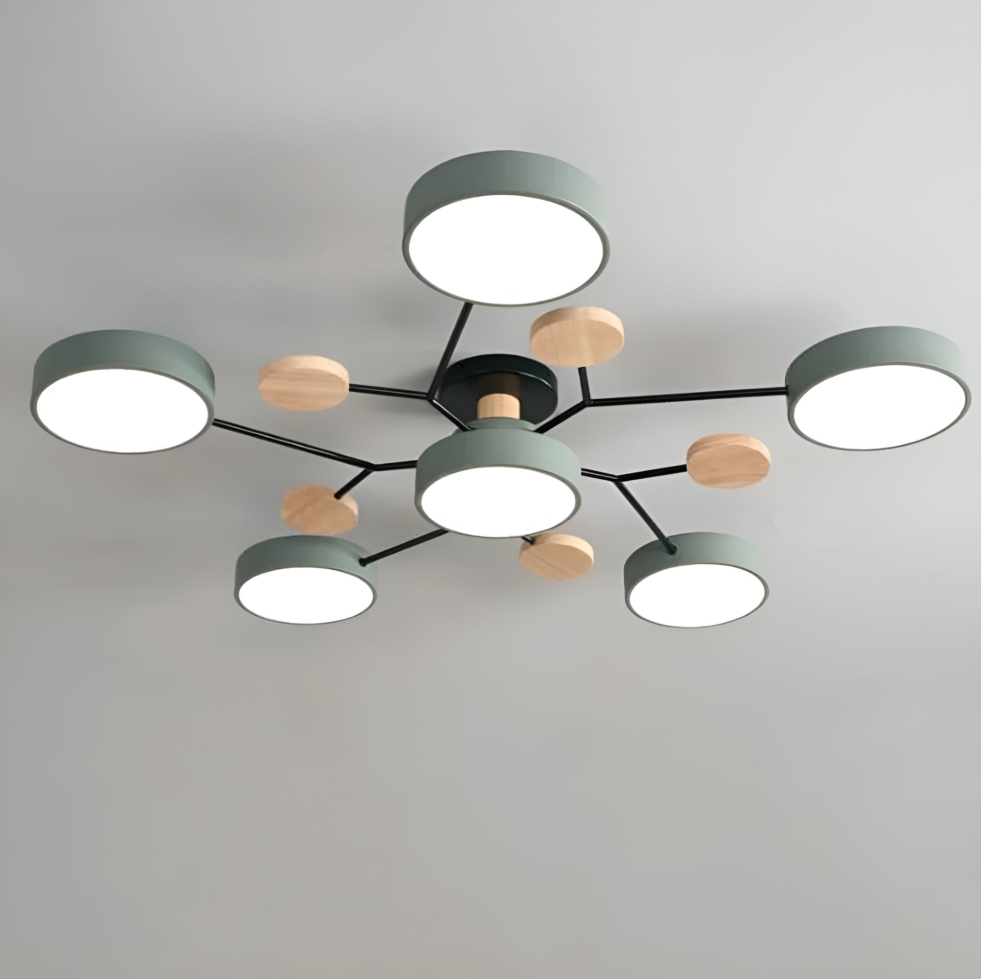 CircaGlow – Contemporary Round Iron LED Semi-Flush Chandelier with Modern Ceiling Light