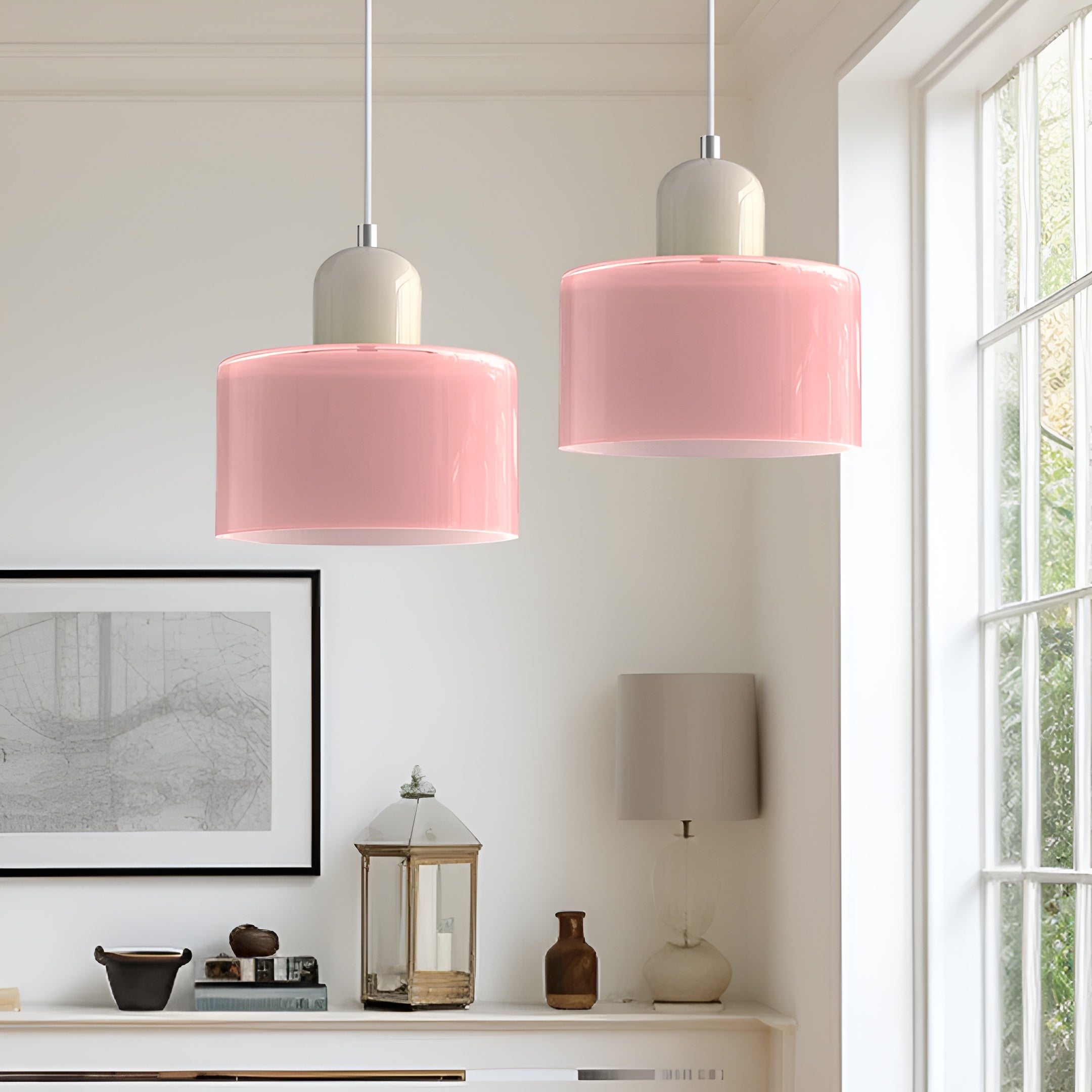 Veluma – Retro Pendant Lamp Colorful Glass Light Fixture for Indoor Use