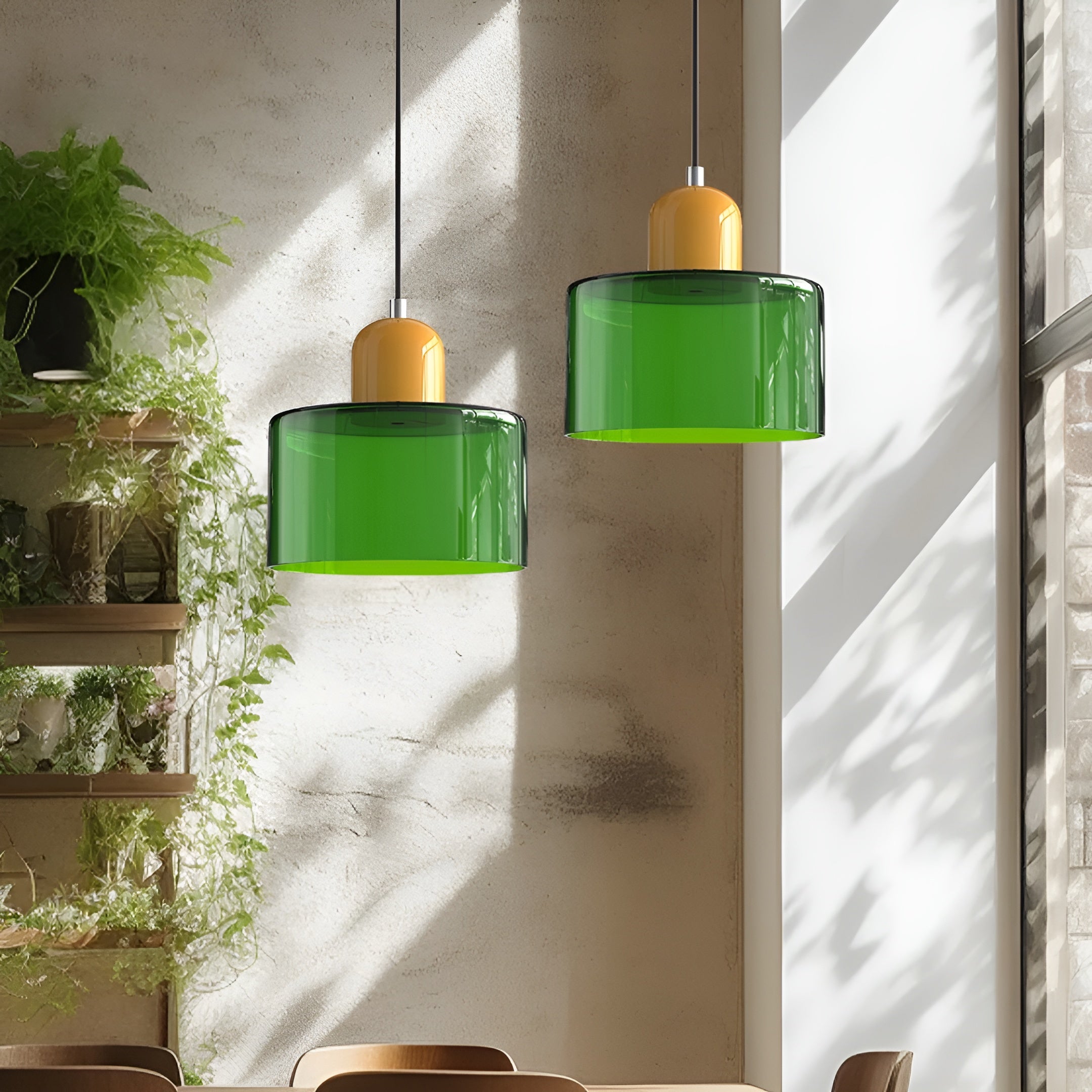 Veluma – Retro Pendant Lamp Colorful Glass Light Fixture for Indoor Use